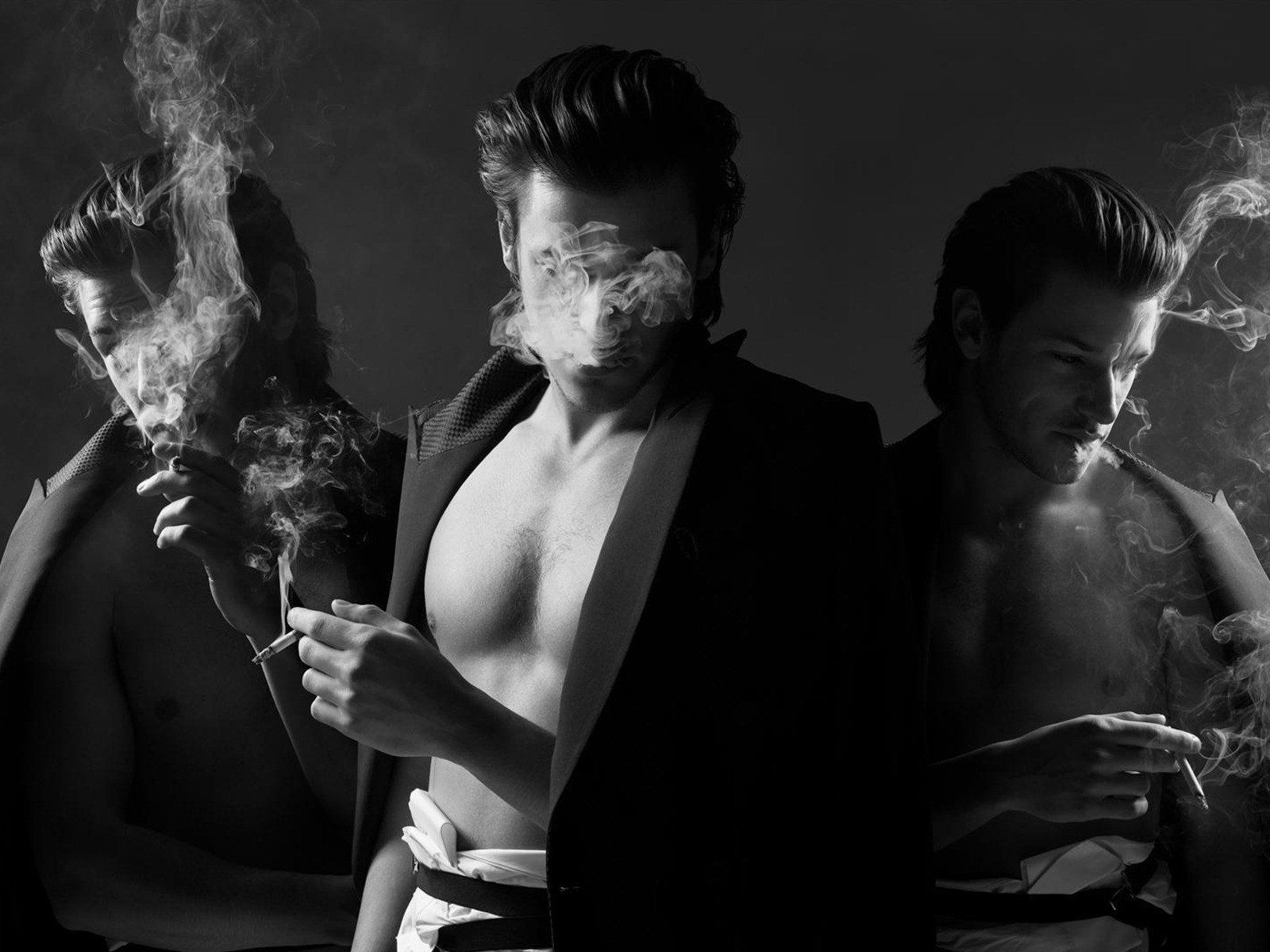 Uomo che fuma bianco e nero, 1600x1200 HD Ready, Desktop