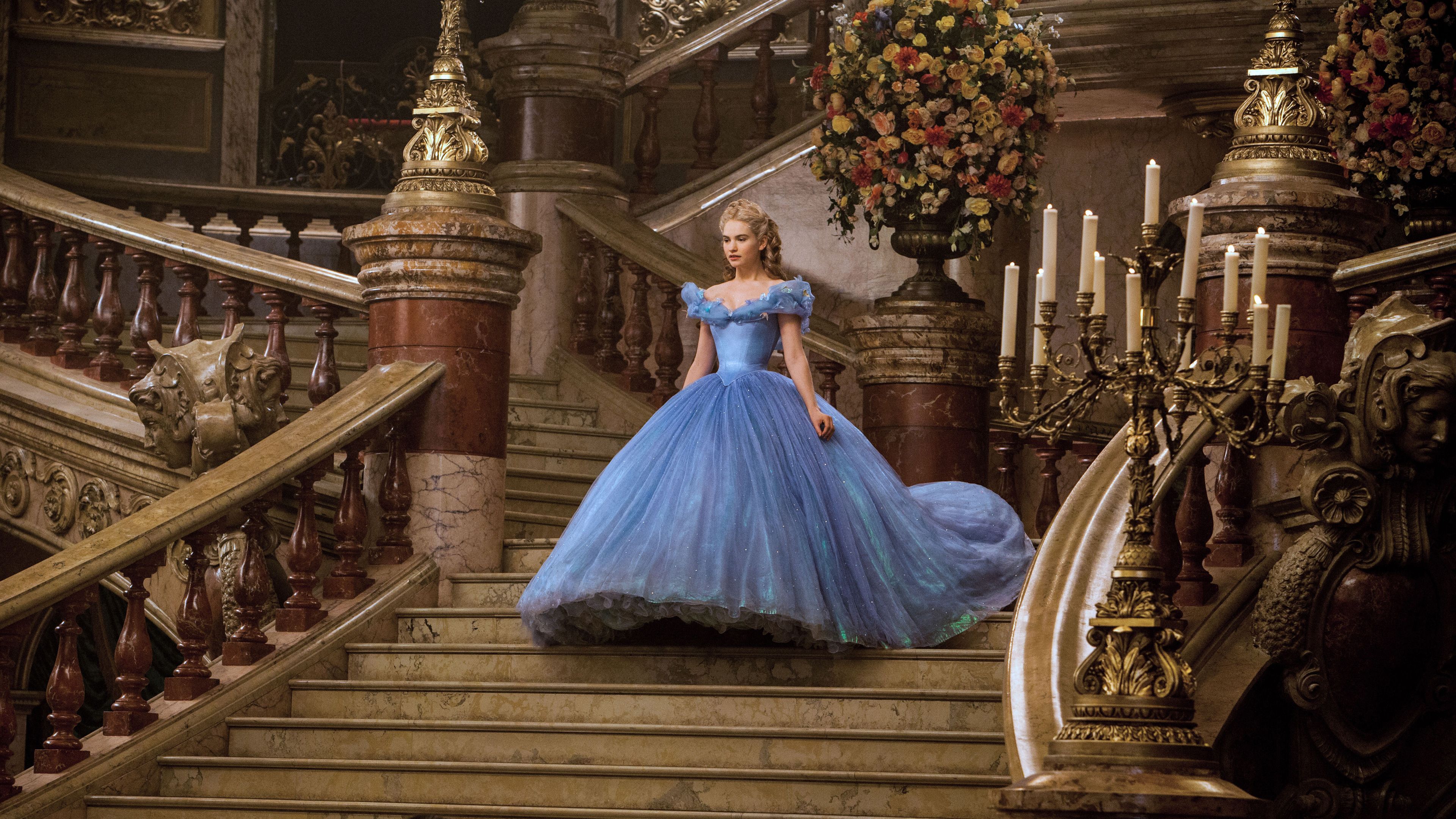 Cenerentola scala abito blu, 3840x2160 4K, Desktop 4K