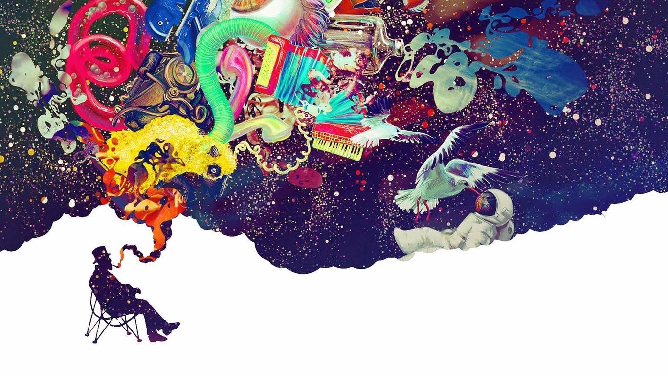 Testa astratta con schizzi colorati, 1920x1200 WUXGA, Desktop