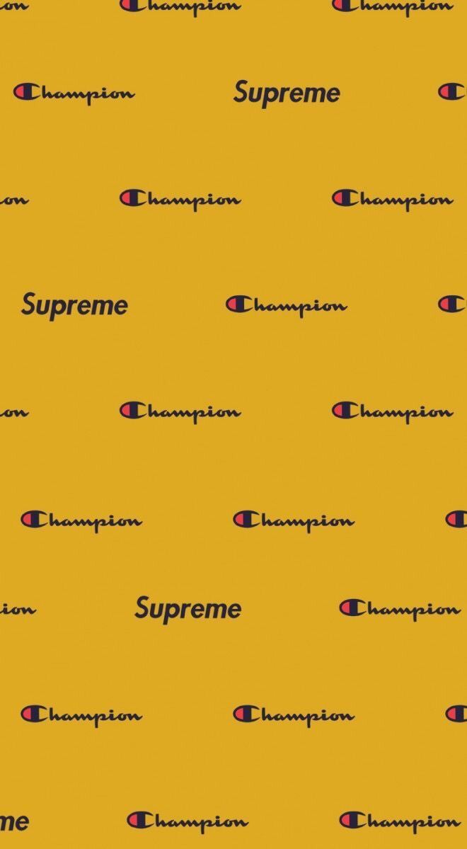 Loghi Champion e Supreme giallo, 660x1199 Verticale, Telefono