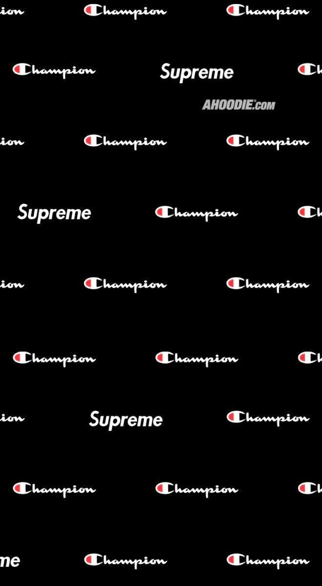 Loghi Champion e Supreme nero, 660x1199 Full HD Verticale, iPhone