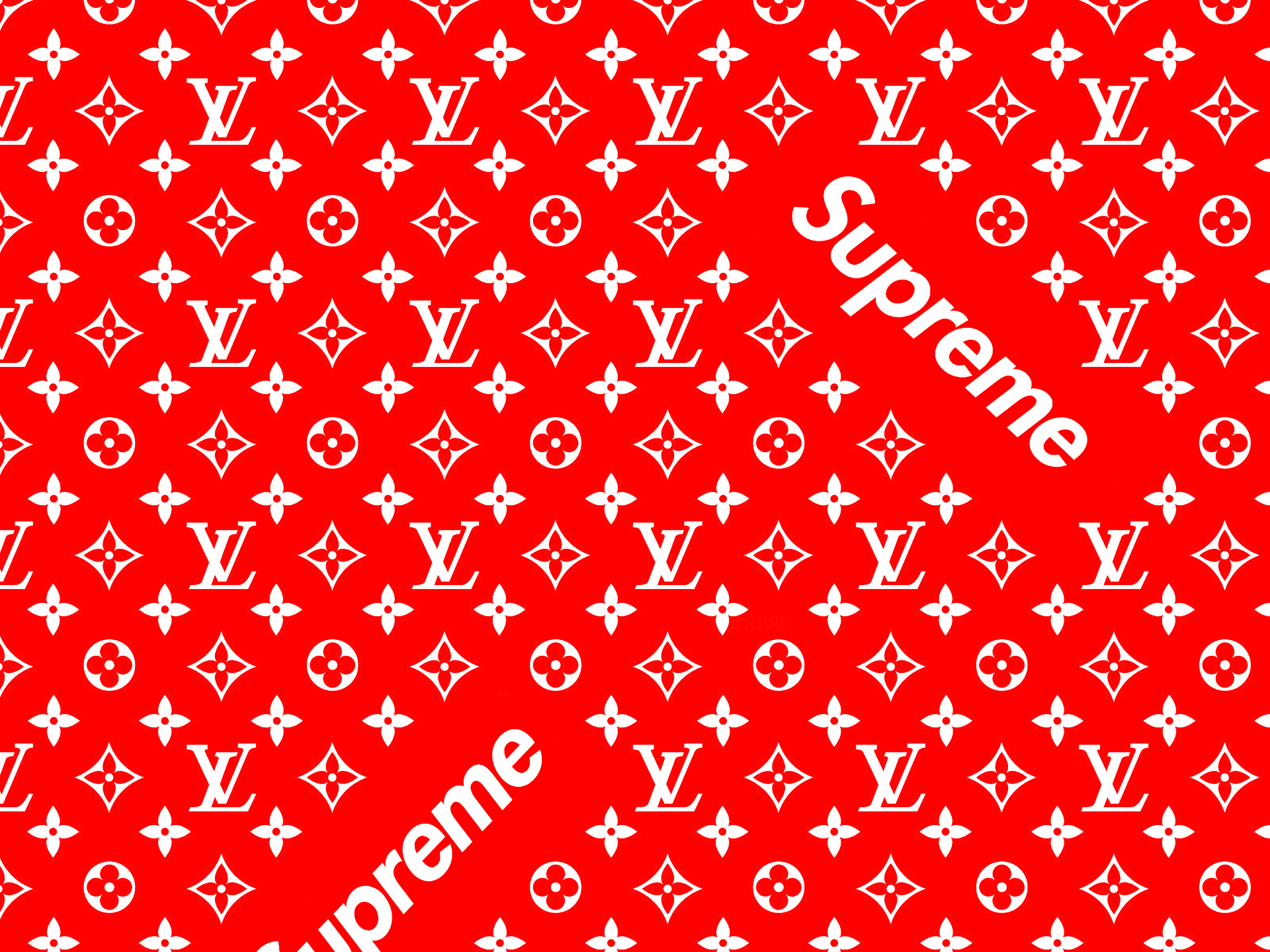Louis Vuitton pattern rosso Supreme, francese, 1920x1440 WUXGA, Laptop