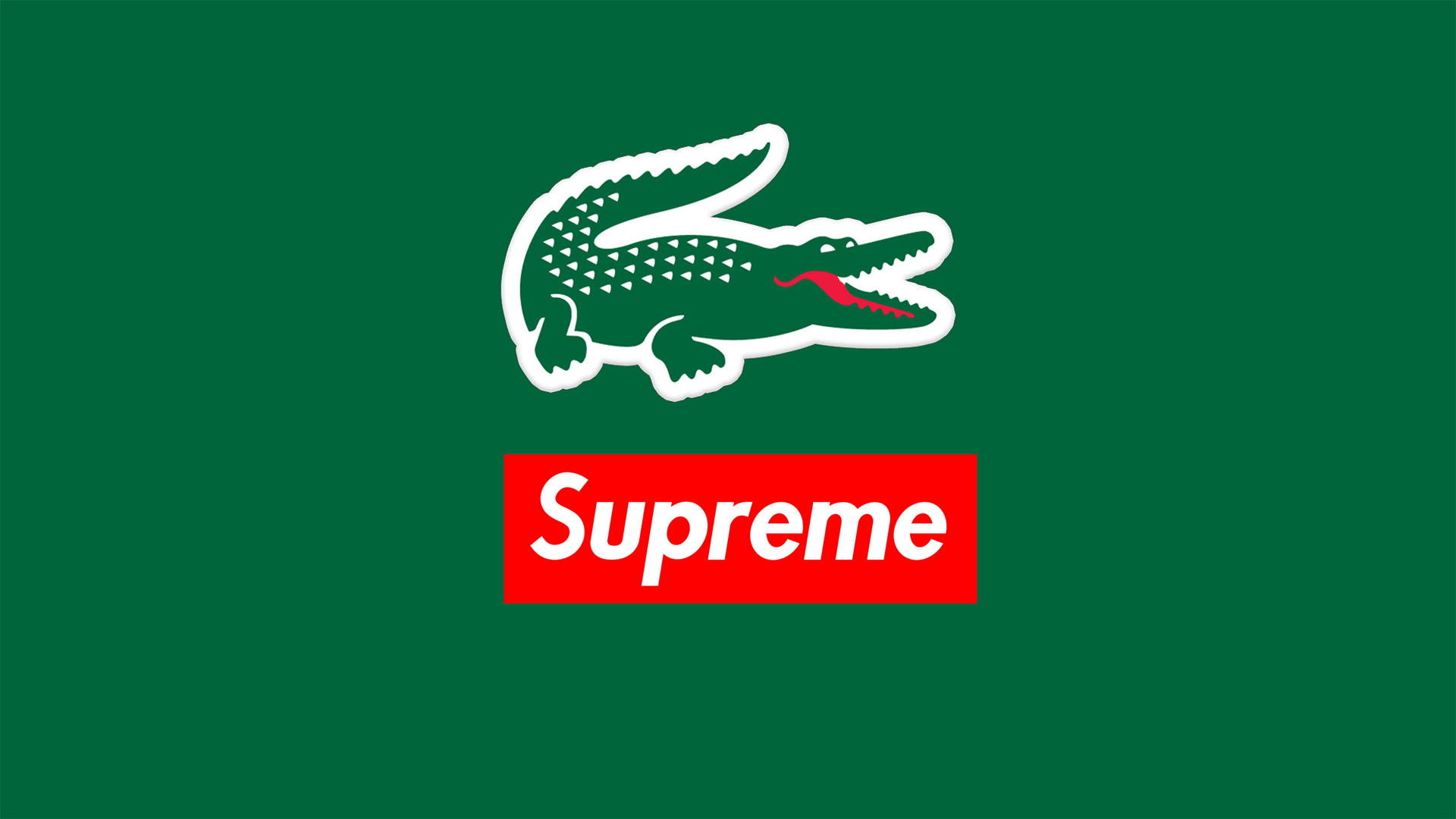 Logo Lacoste e Supreme verde, 1920x1080 Full HD, PC