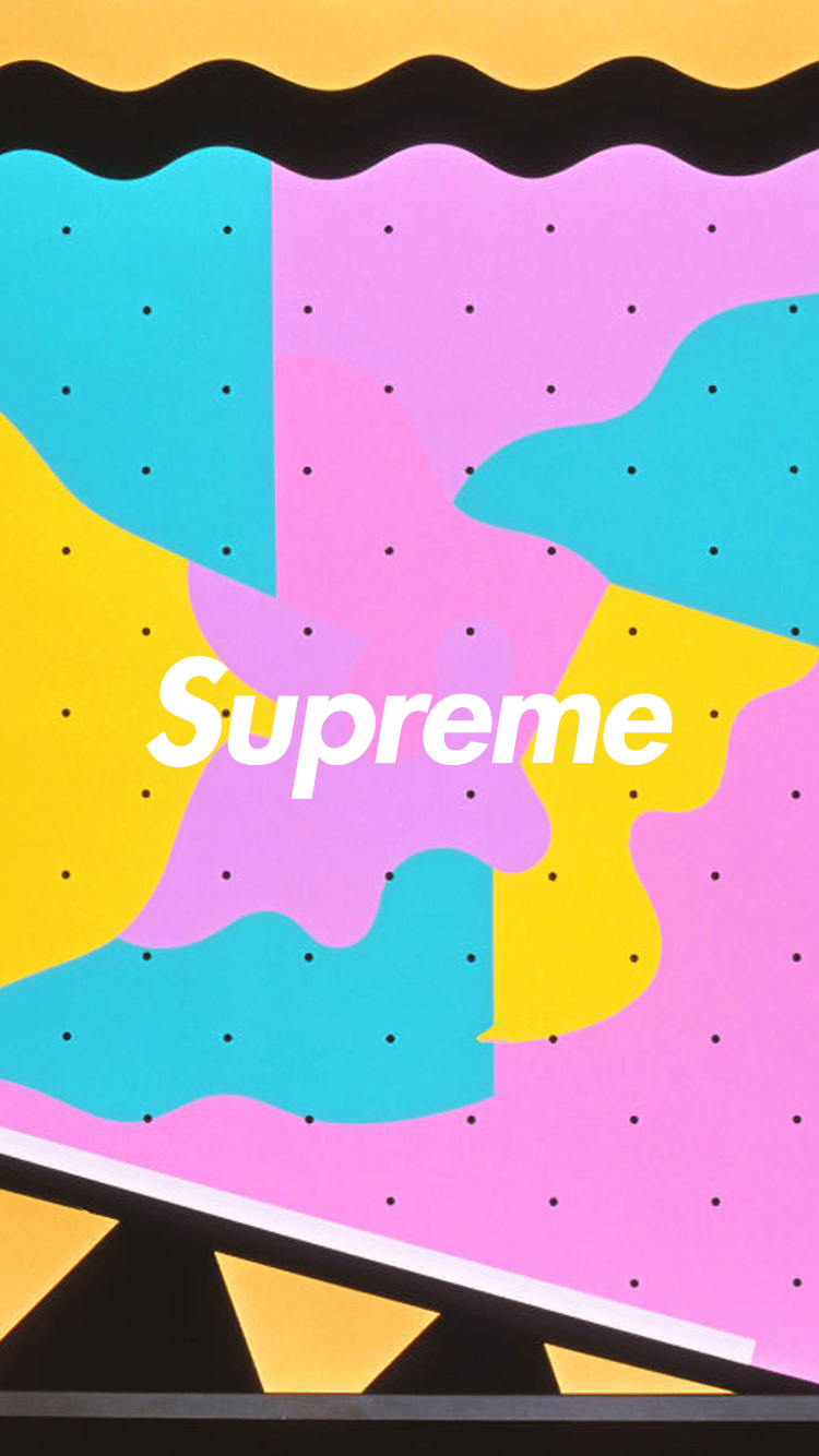 Logo Supreme geometrico colorato, streetwear, 750x1334 Verticale, Mobile