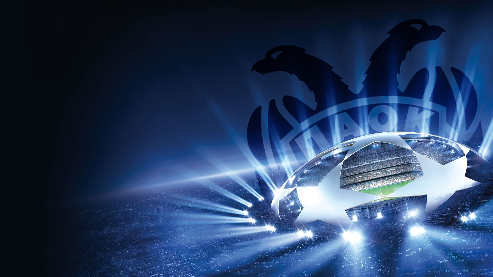 Logo PAOK Champions League, 1920x1080 1080p, Desktop
