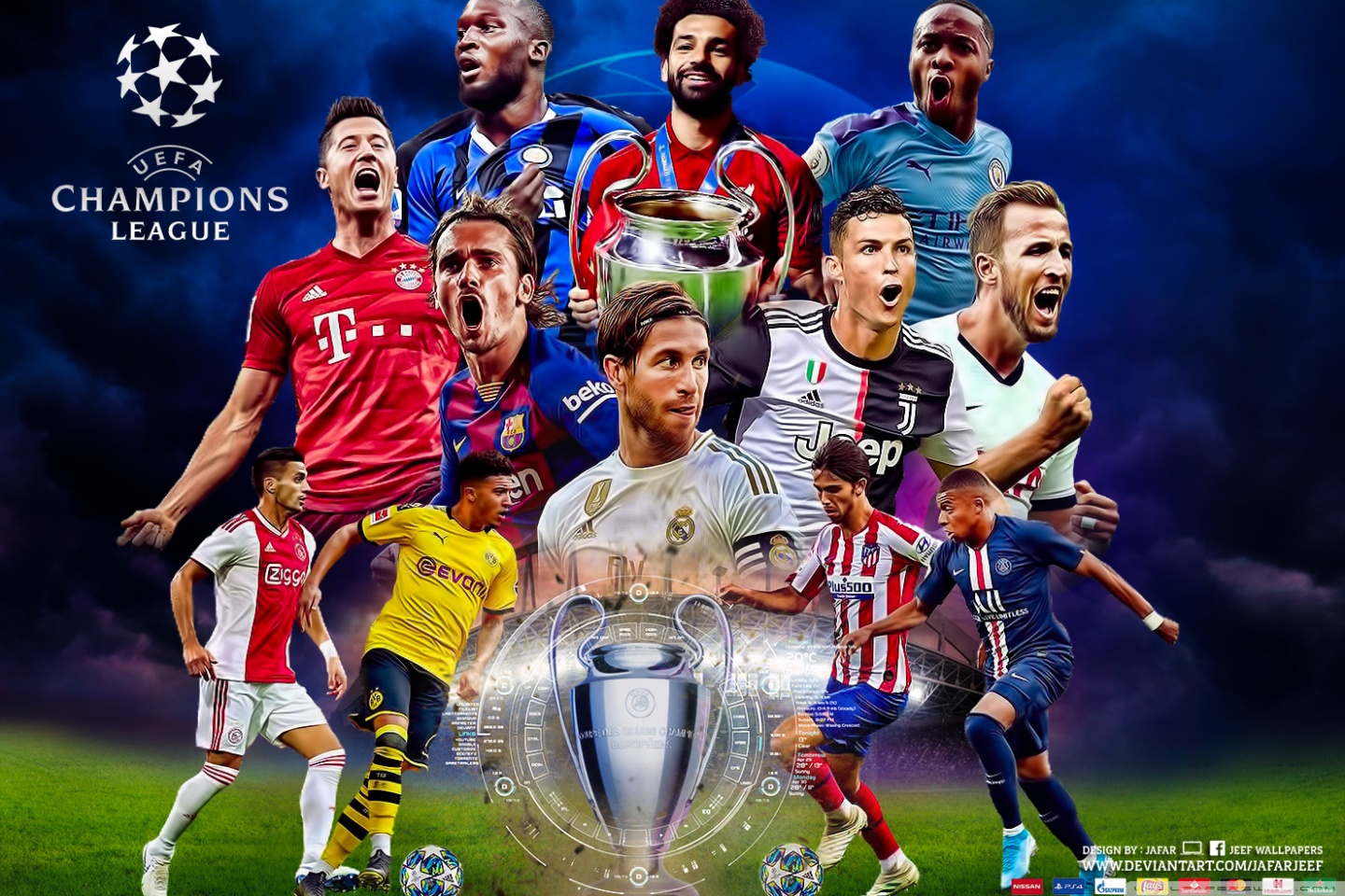 Calciatori Champions League collage, 1440x960 720p, PC