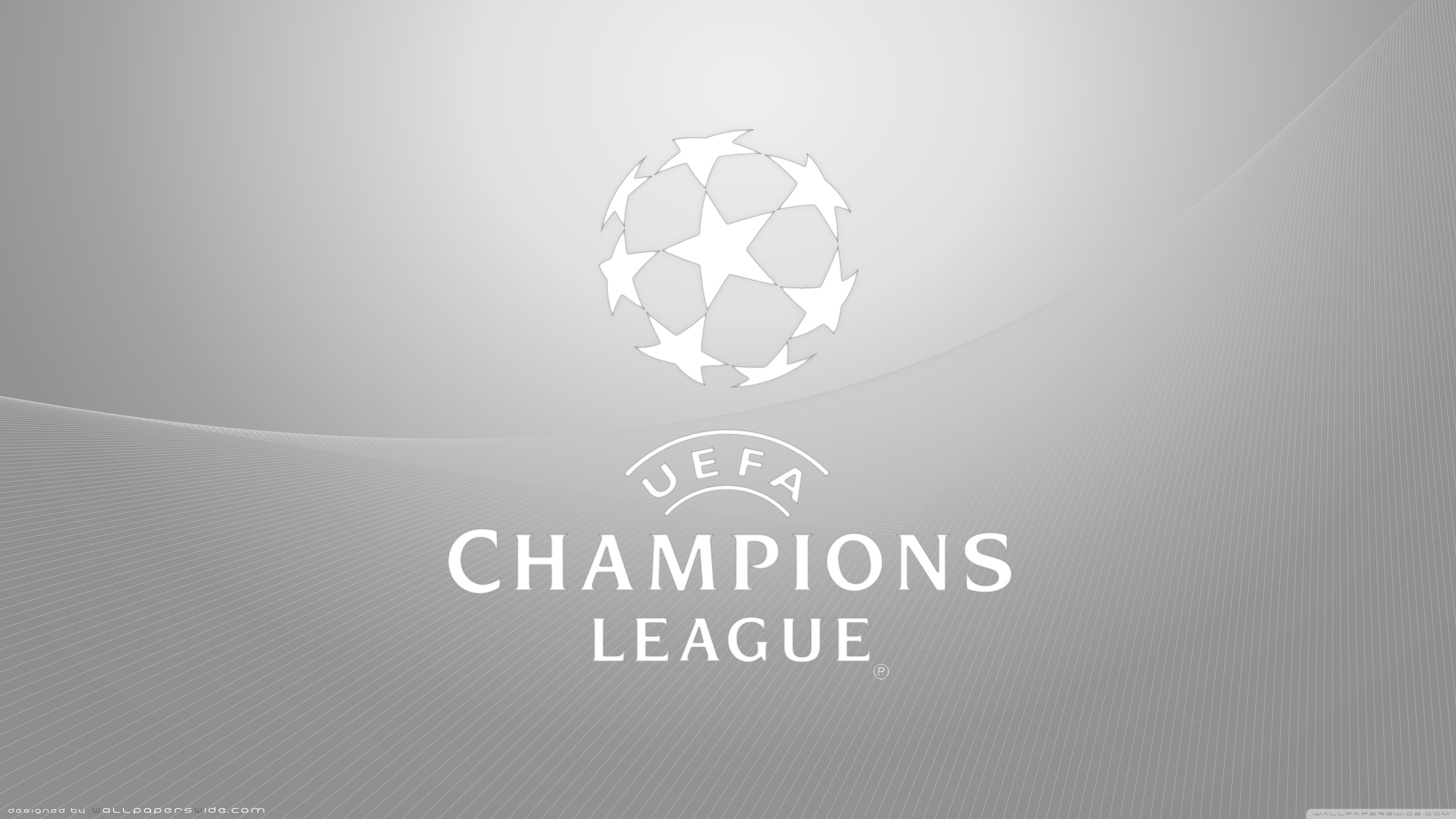 Logo UEFA Champions League grigio, 3840x2160 Ultra HD, 4K TV