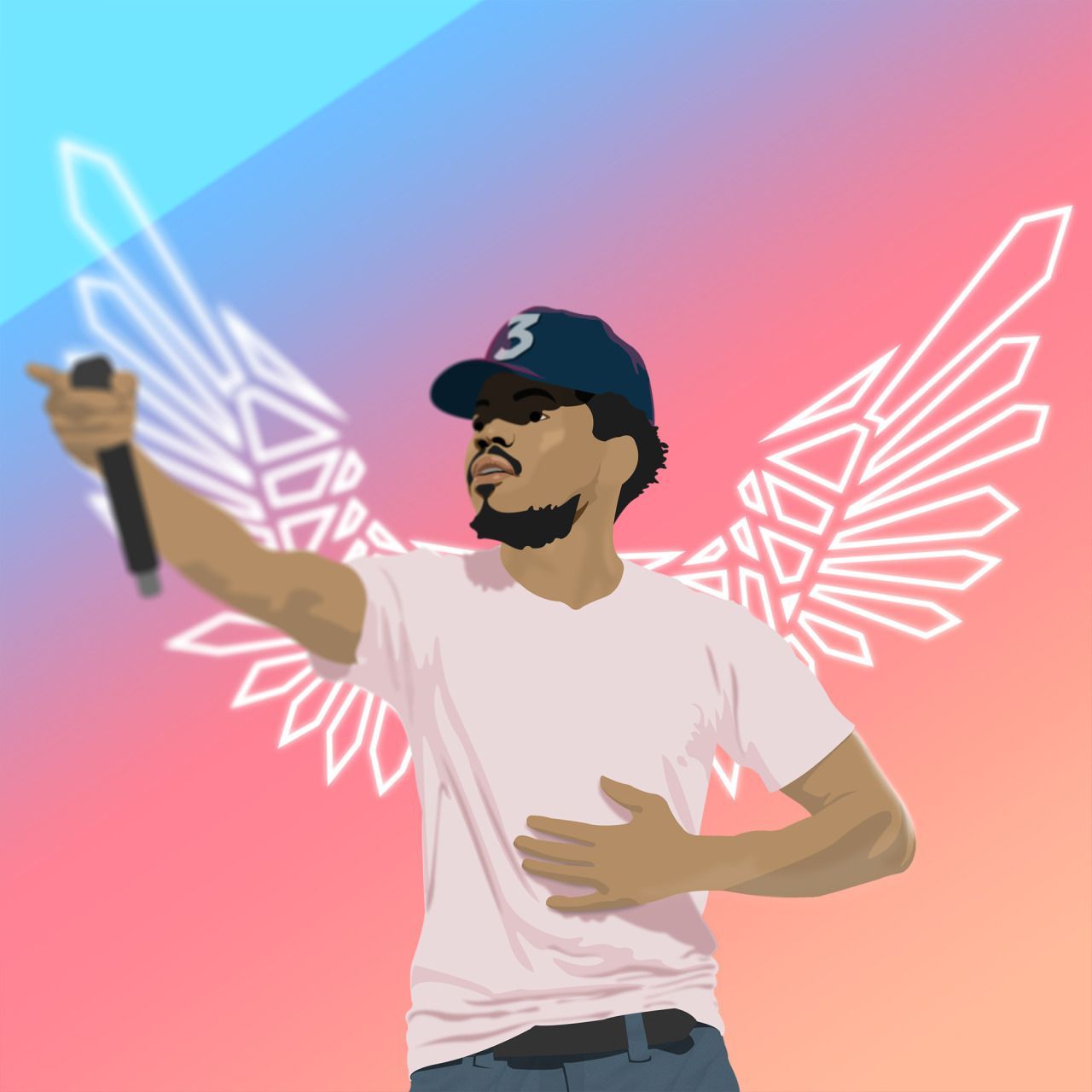 Chance the Rapper illustrazione ali, 1280x1280 720p, Lenovo Legion