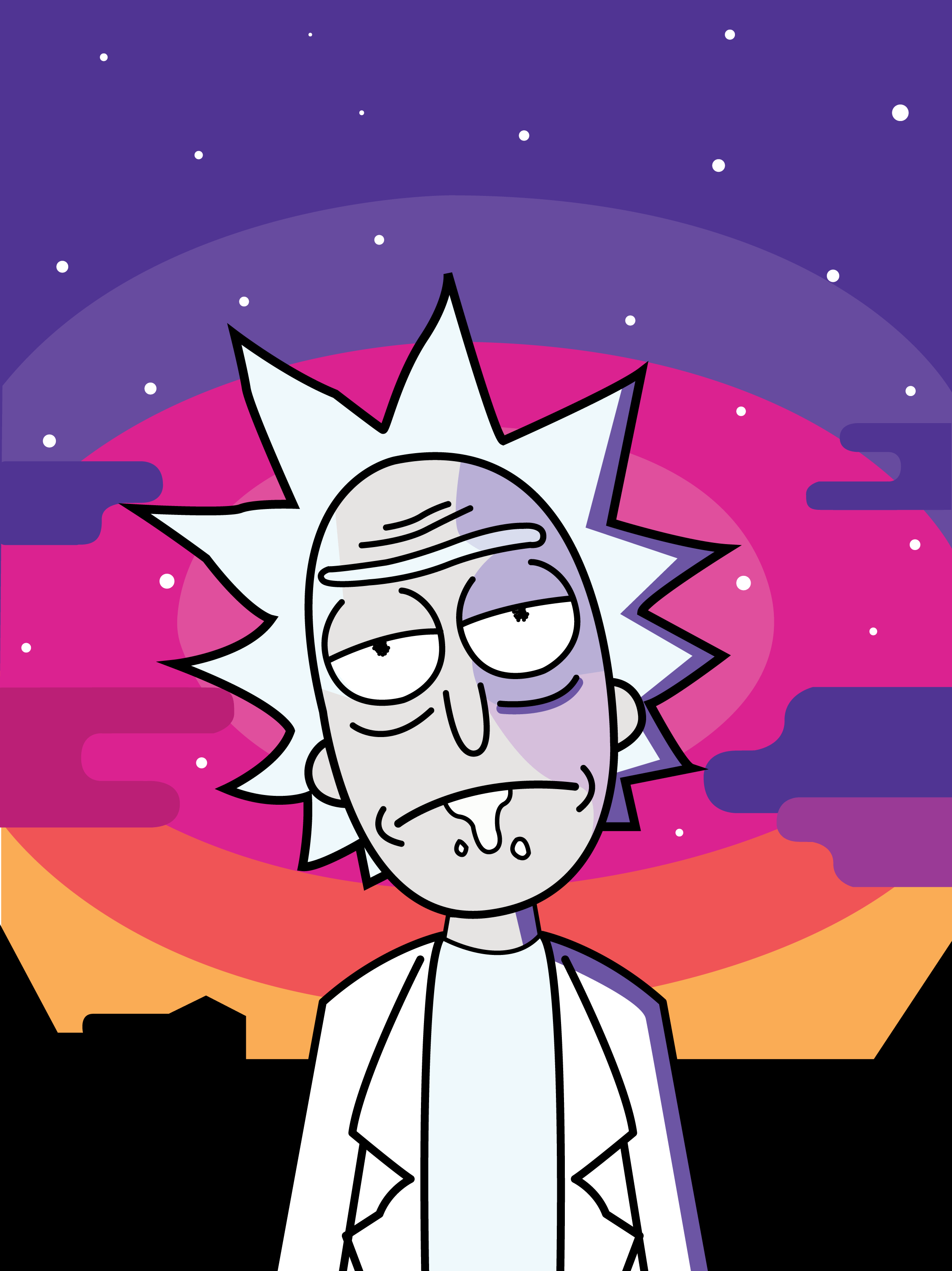 Rick Sanchez tramonto notturno, 2250x3004 Full HD Verticale, Smartphone