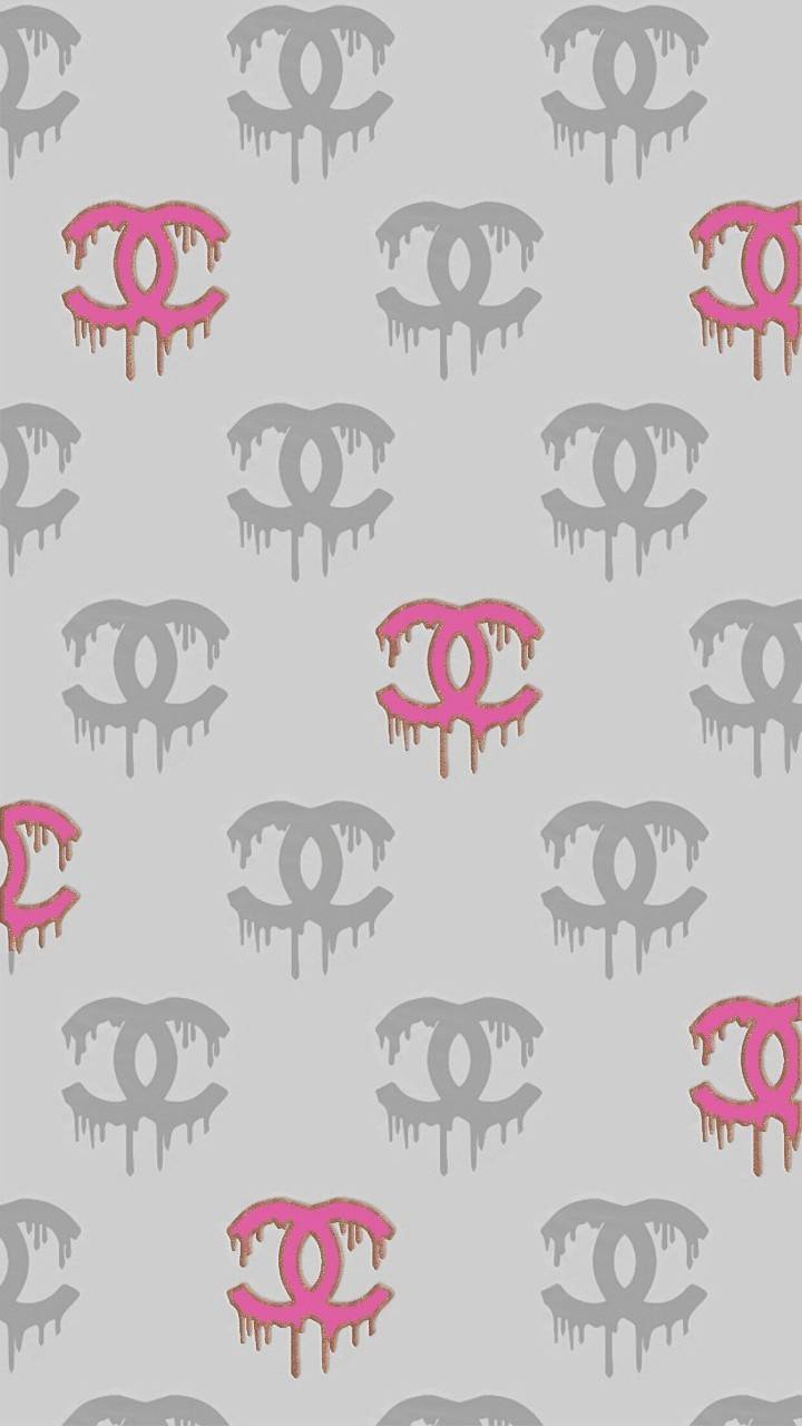 Logo Chanel gocciolante grigio rosa, 720x1280 Verticale, Mobile