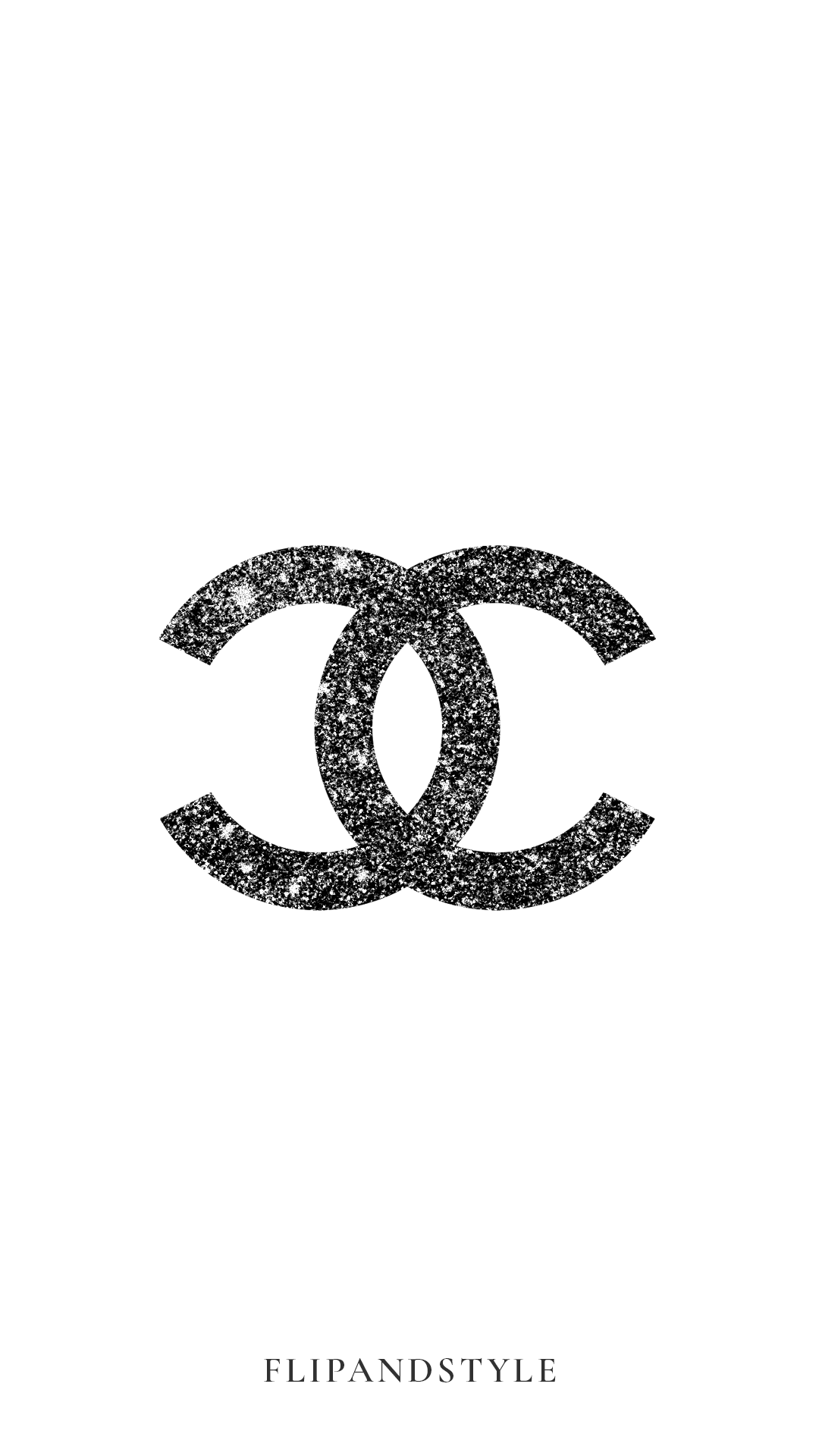 Logo Chanel glitter nero, 1080x1920 Verticale, Telefono