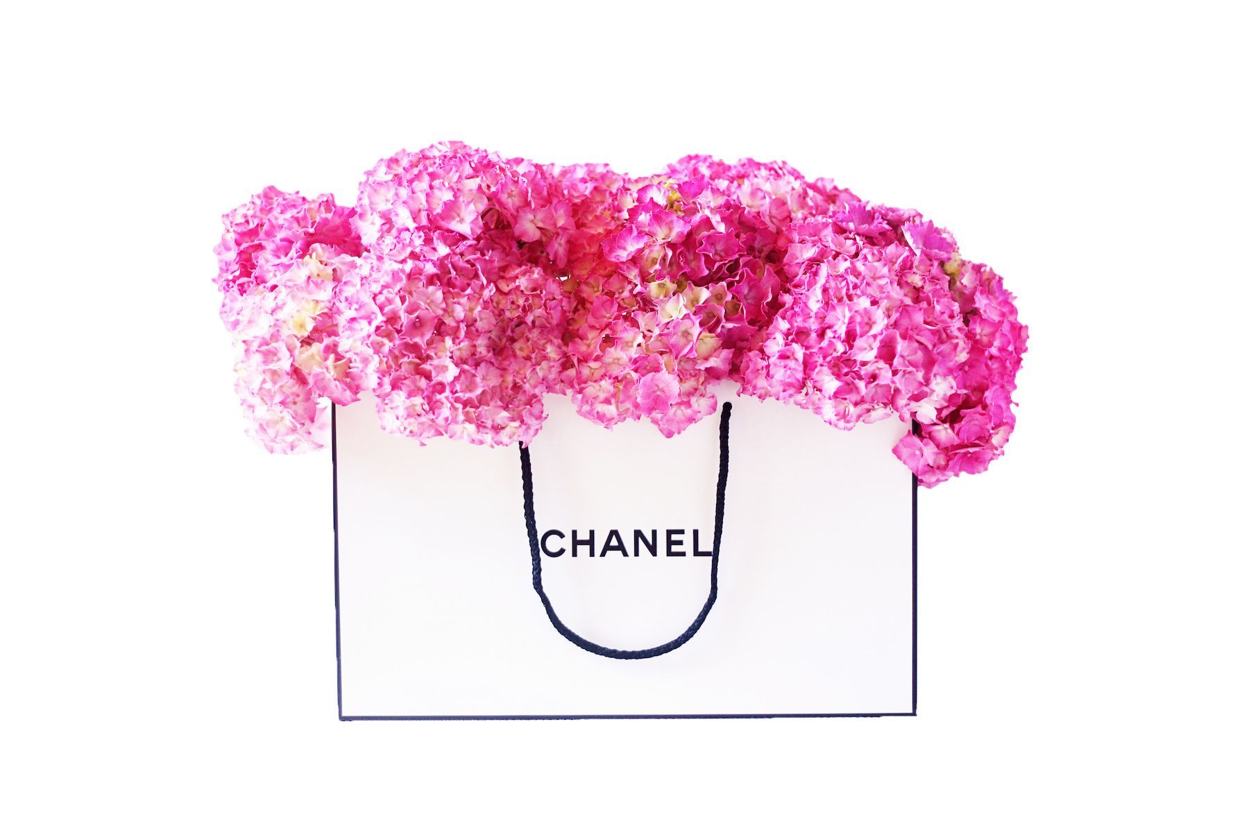 Shopping bag Chanel con fiori rosa, francese, 1800x1200 HD, Monitor Gaming