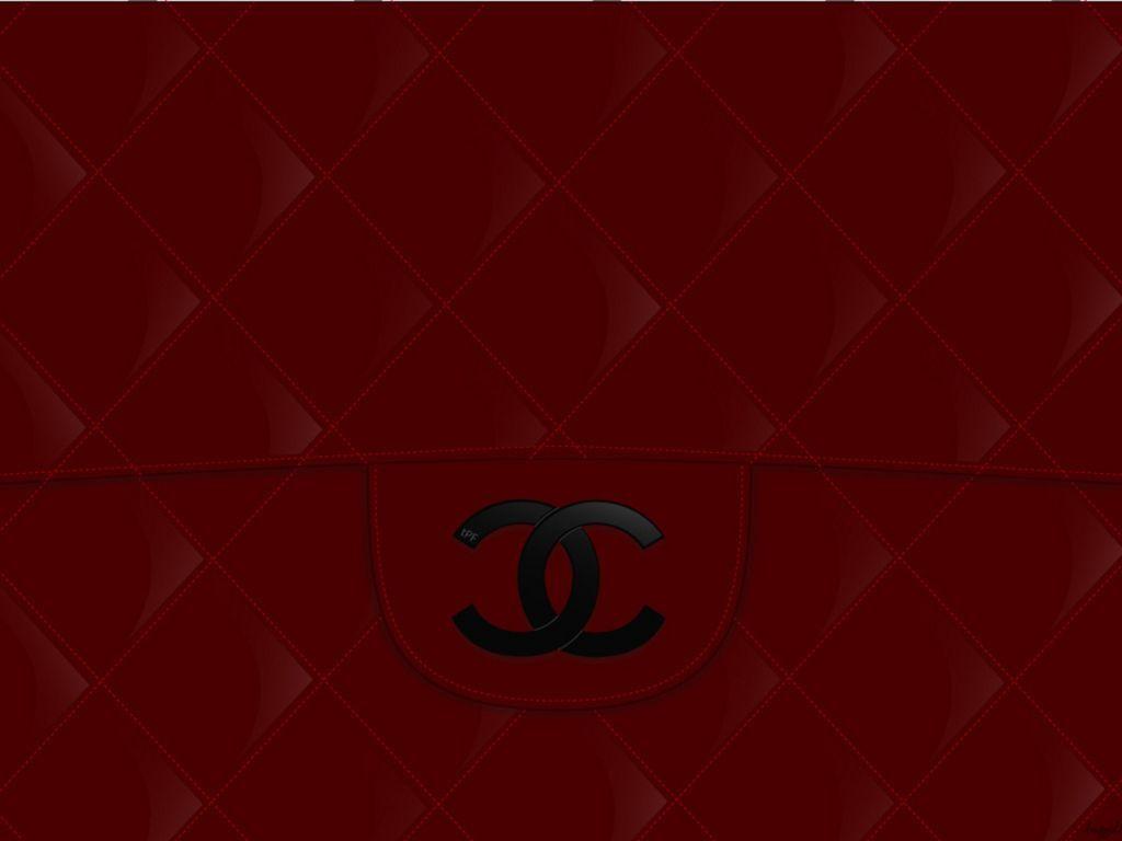 Logo Chanel su rosso scuro, 1024x768 HD, Laptop