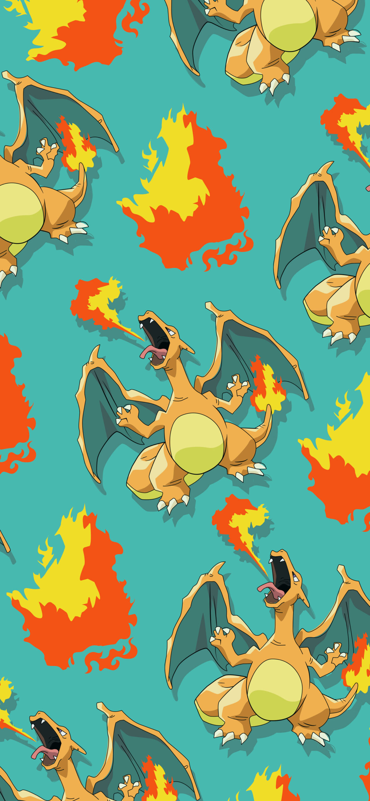 Charizard pattern Pokemon, creature tascabili, 1183x2560 Full HD Verticale, Smartphone