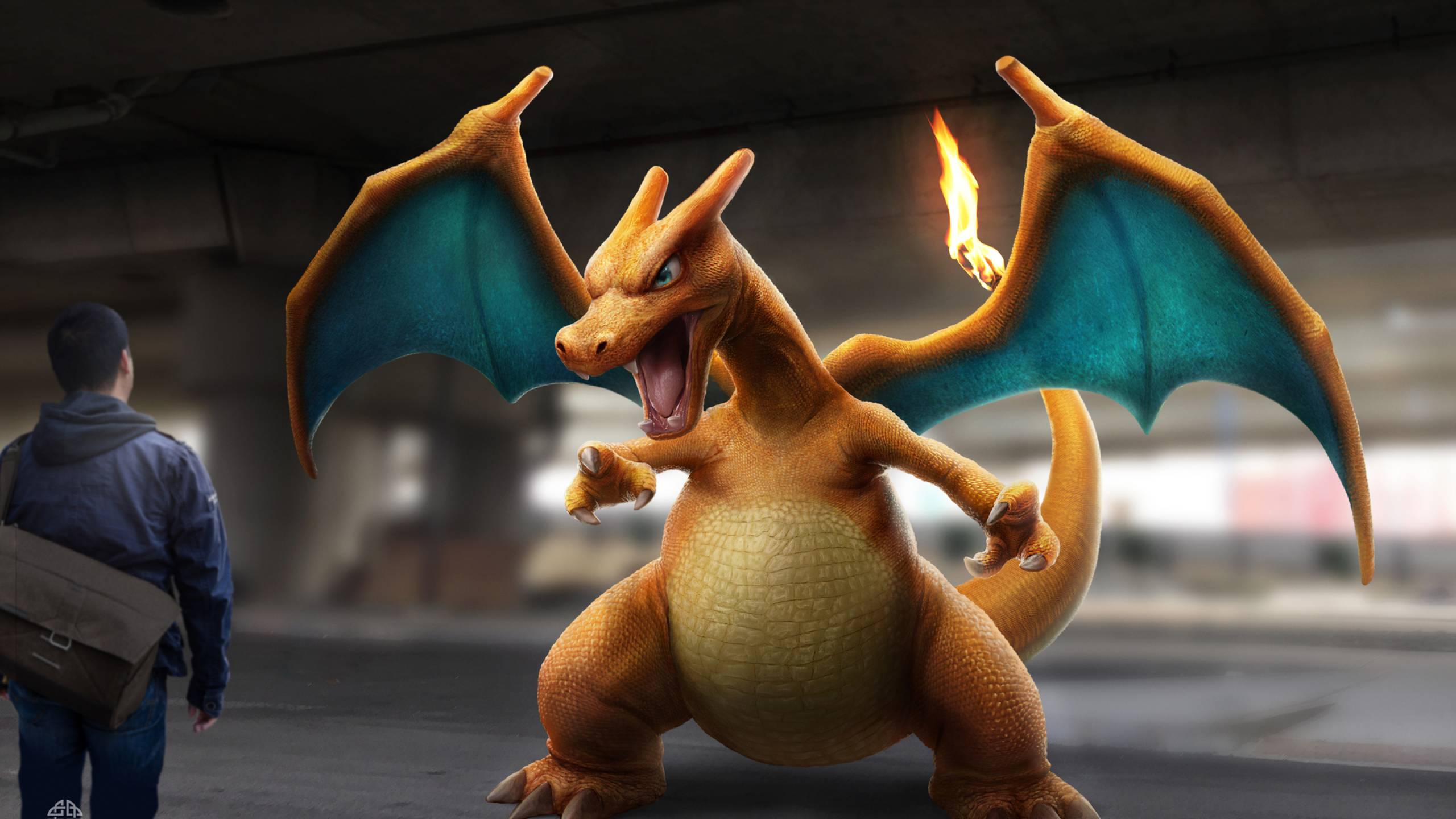 Charizard Pokemon strada realistica, Nintendo, 2560x1440 1440p, Desktop