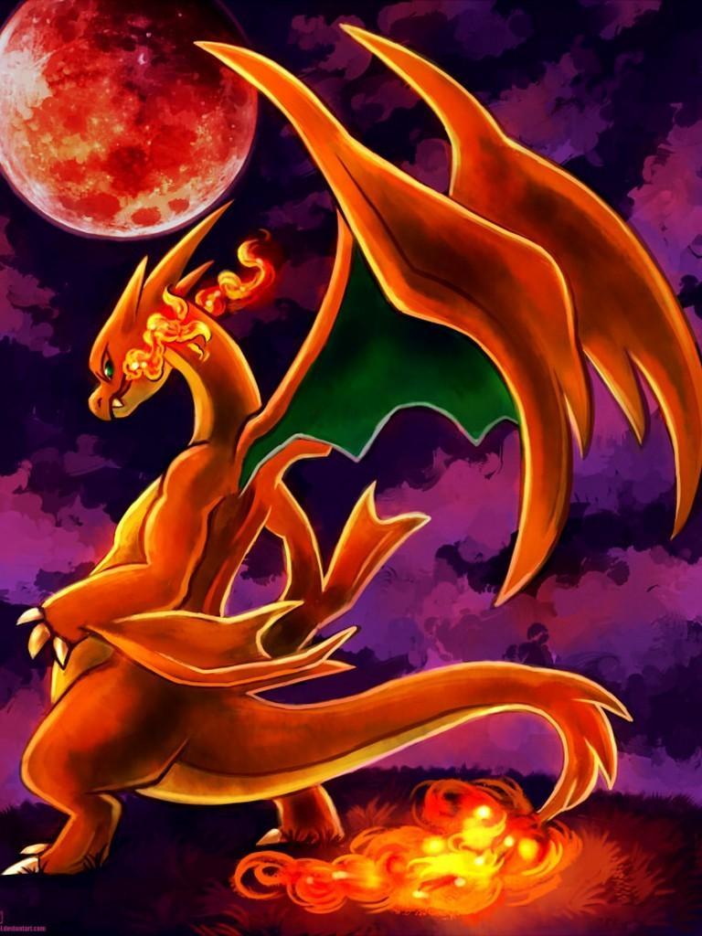 Charizard drago arancione, 768x1024 Verticale, Telefono