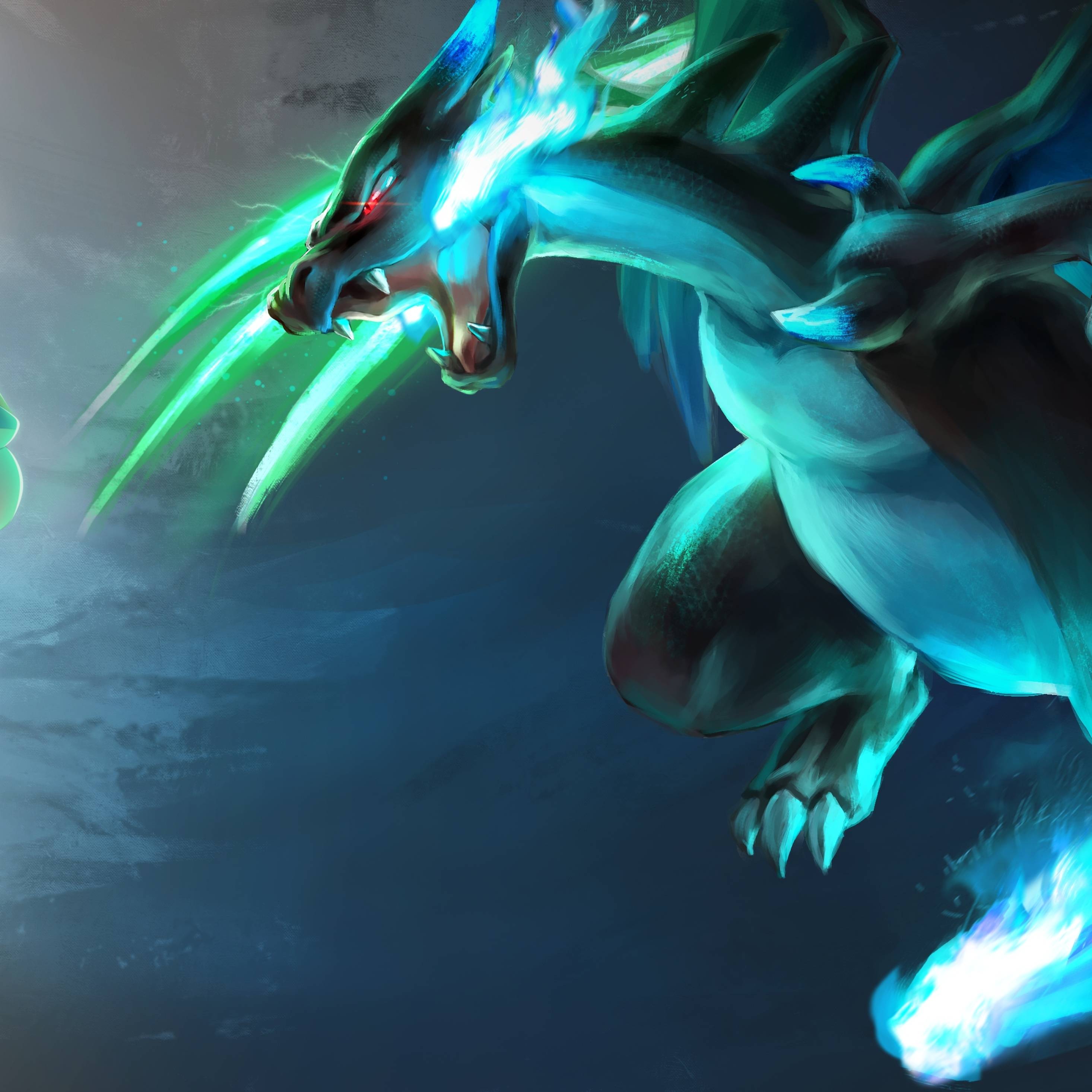 Mega Charizard X blu, 2932x2932 WQXGA, Monitor Gaming