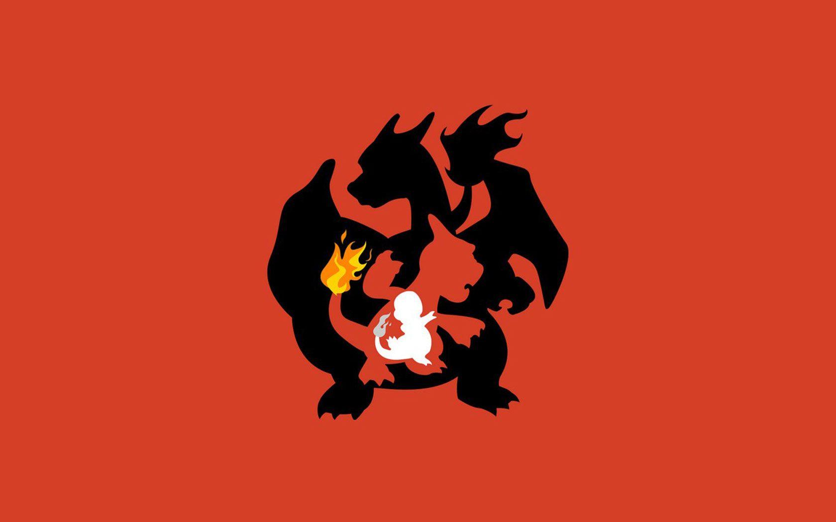 Charizard silhouette evoluzioni rosso, 1680x1050 HD, Desktop