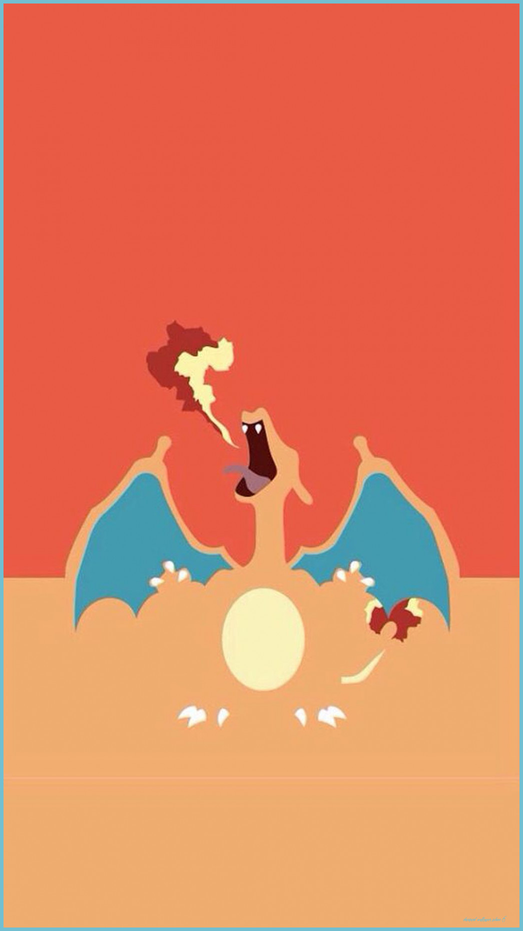 Charizard minimalista arancione, 1047x1862 Full HD Verticale, Smartphone