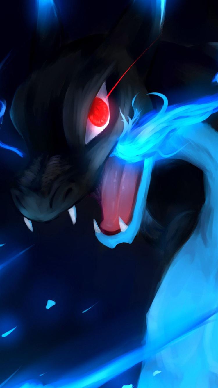 Charizard blu fiamma, 750x1334 Verticale, iPhone
