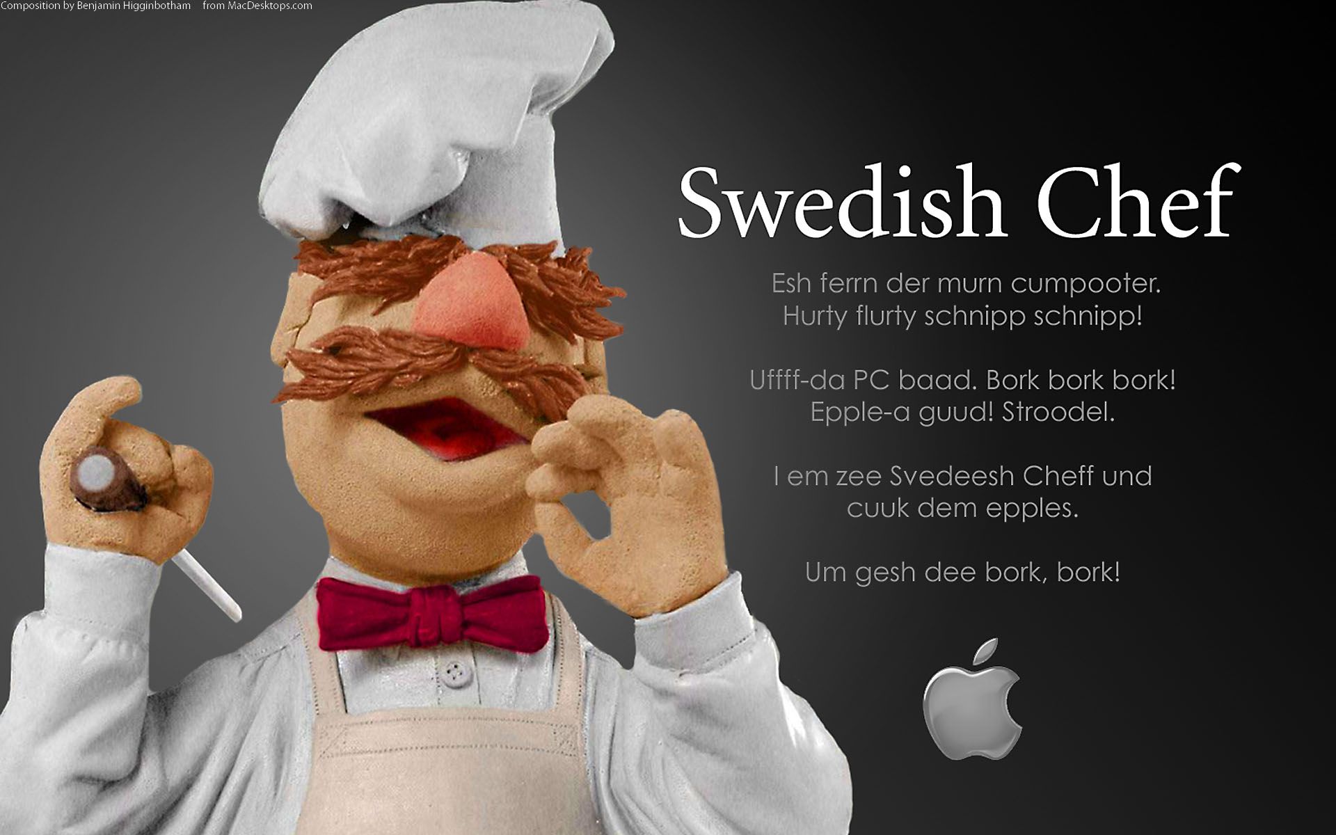 Swedish Chef Muppet pupazzo, 1920x1200 Full HD+, Laptop