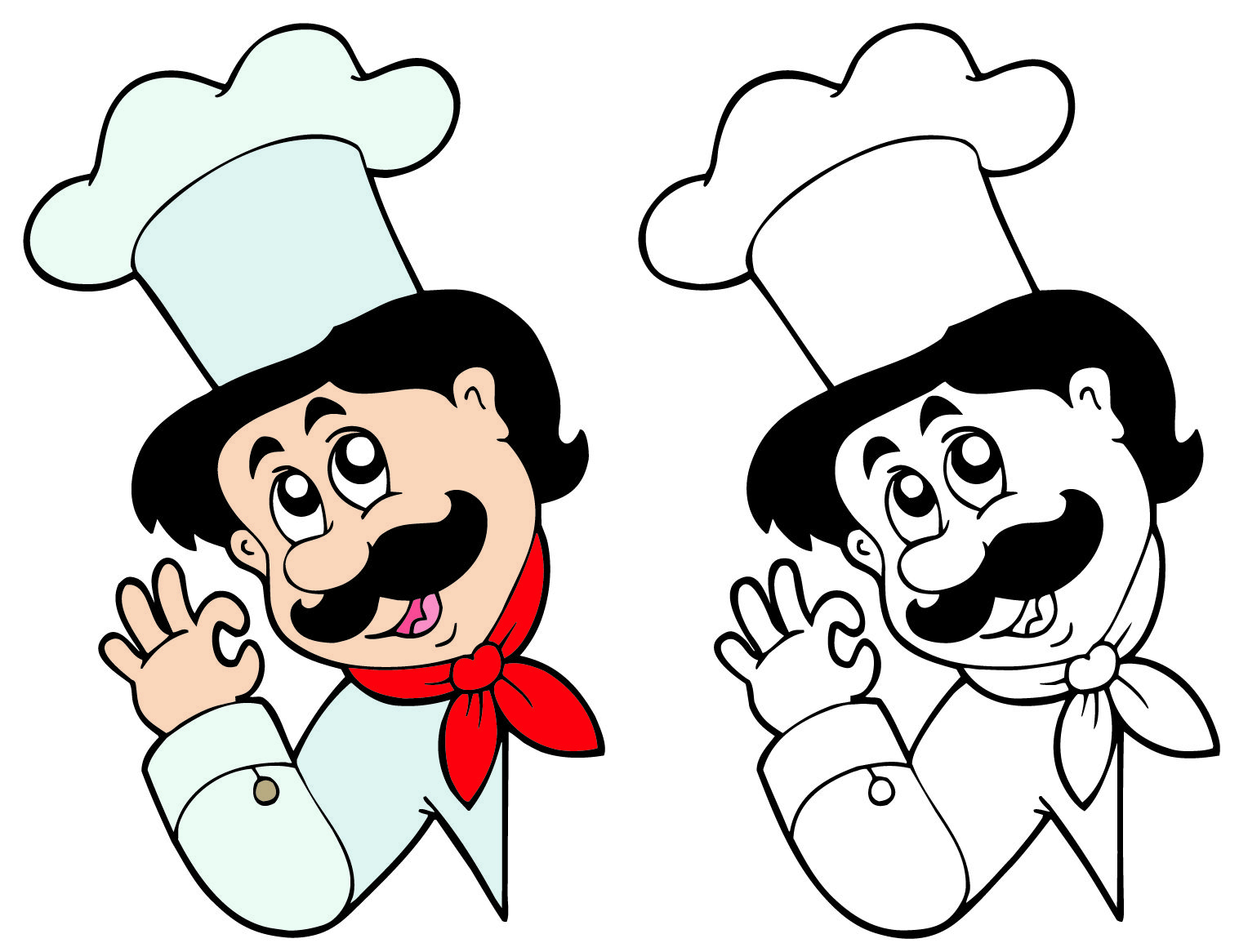 Chef cartone colorato e bianco/nero, 1517x1166 HD, Desktop