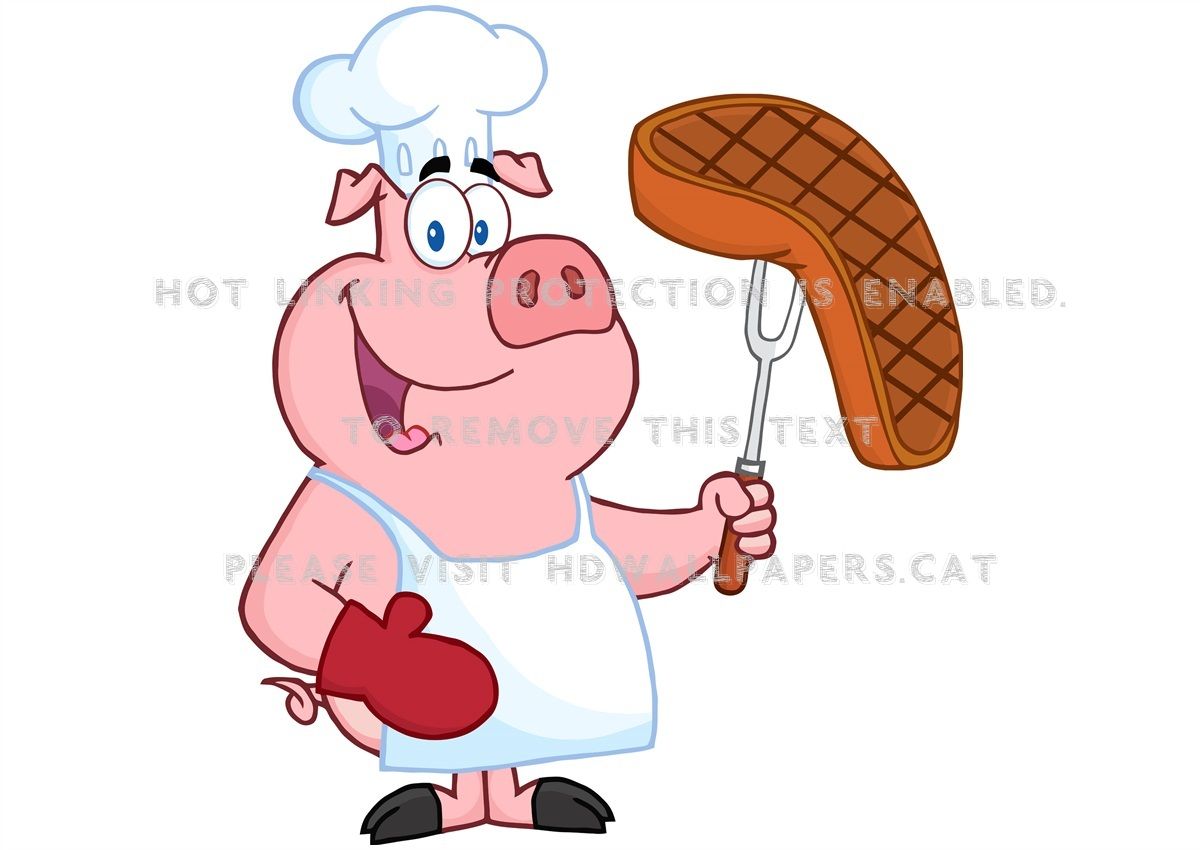Maiale chef cartone animato, 1200x850 HD, Desktop