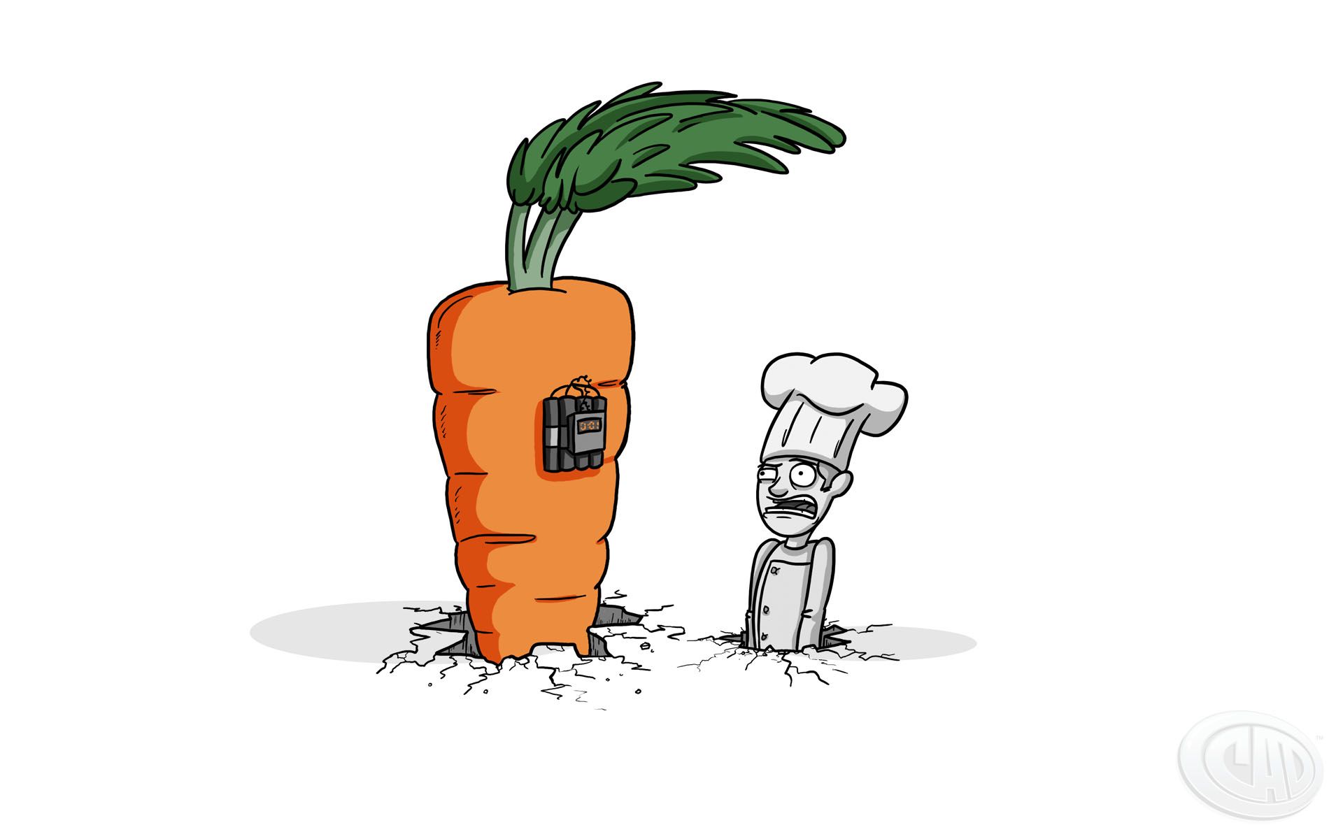 Chef divertente con carota gigante, 1920x1200 Full HD+ WUXGA, PC