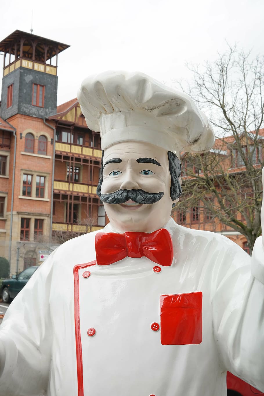 Statua chef con baffi, 910x1365 Verticale, Telefono