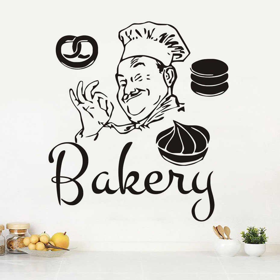 Chef panetteria adesivo murale nero, 930x930 HD, PC