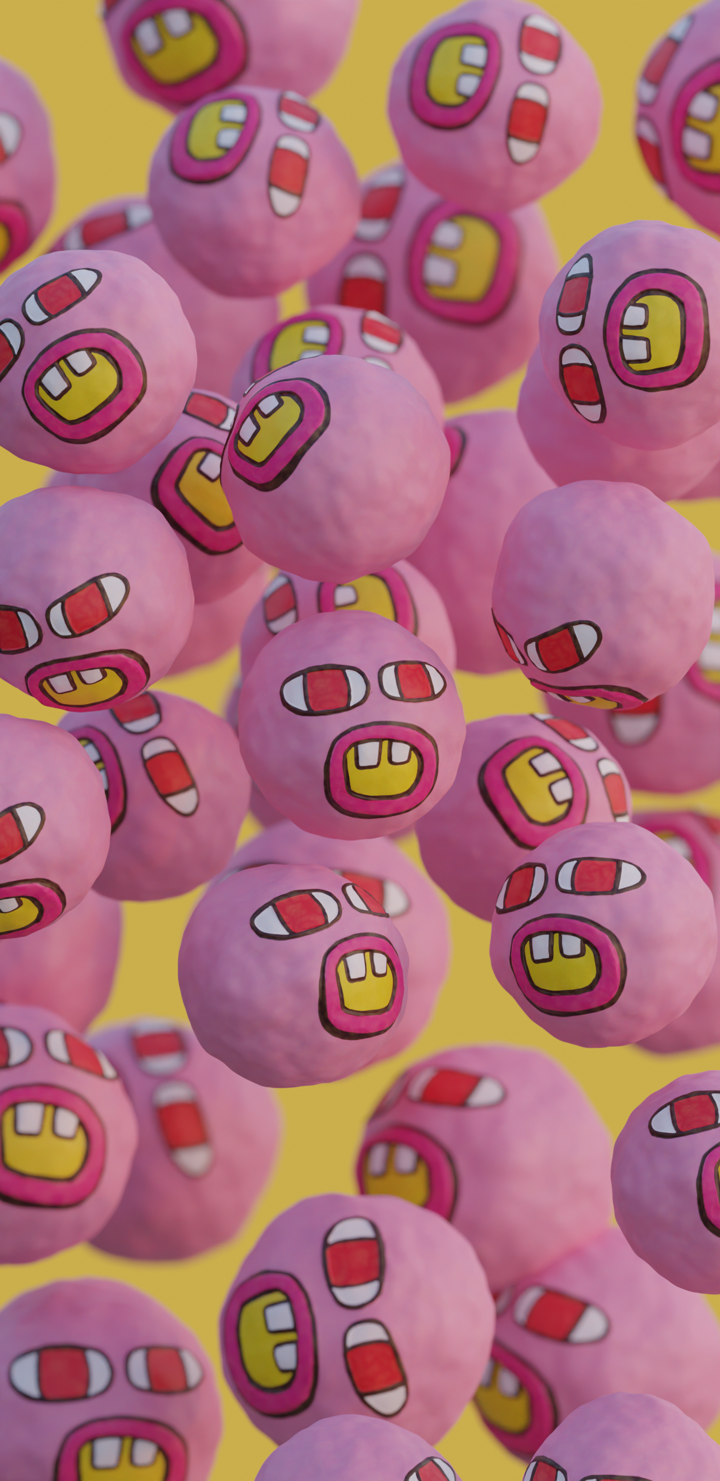Personaggi rosa Cherry Bomb, 1440x2960 Verticale, Telefono