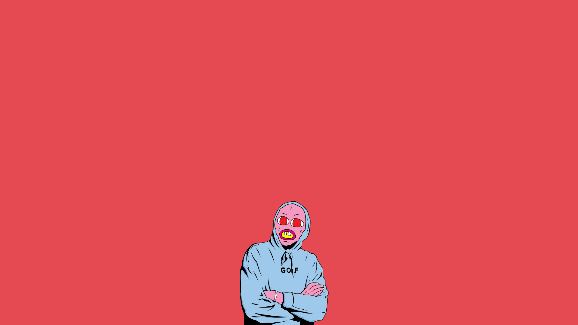 Personaggio illustrato sfondo rosso, 1920x1080 Full HD 1080p, Desktop