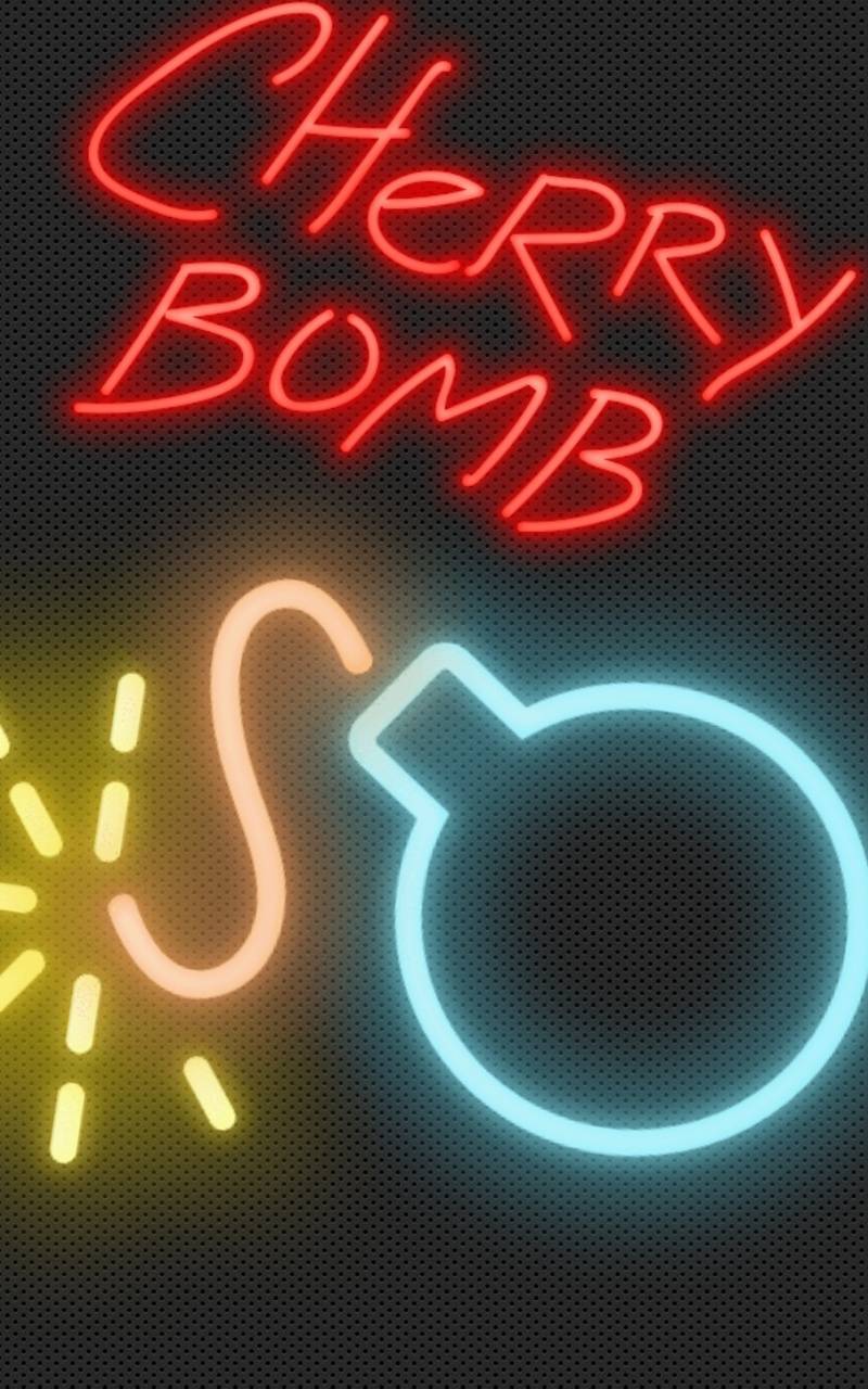Scritta neon Cherry Bomb, 800x1280 Full HD Verticale, iPhone