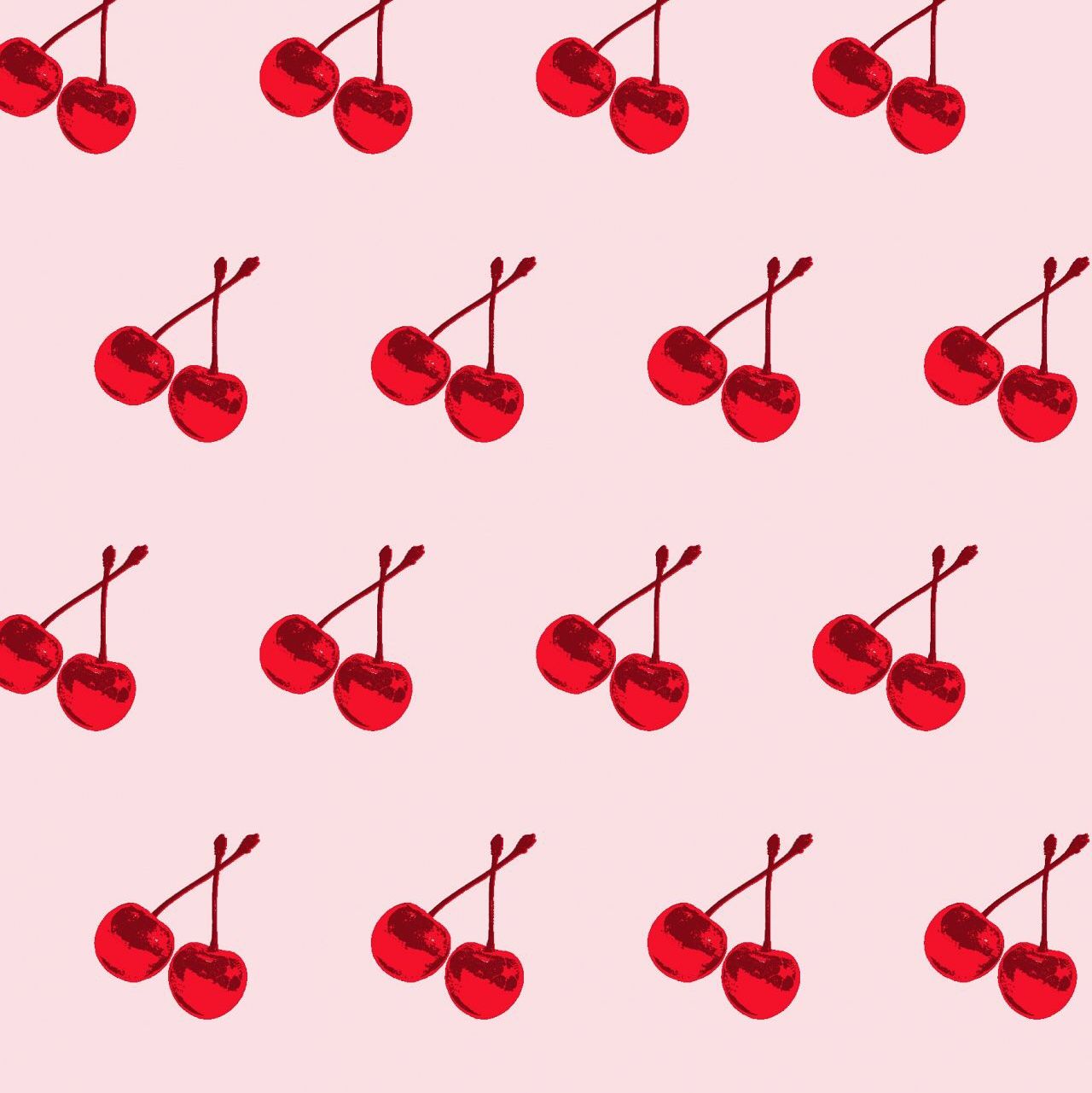 Ciliegie rosse pattern rosa, 1280x1281 Verticale, Telefono