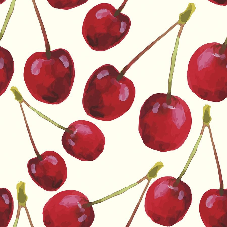 Ciliegie rosse dipinte, sfondo crema, 900x900 HD, iMac