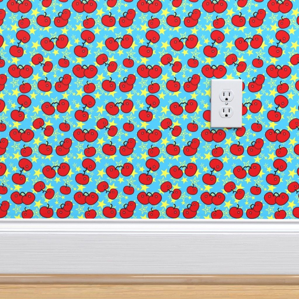 Ciliegie pattern rosso turchese, 1024x1024 HD, Laptop