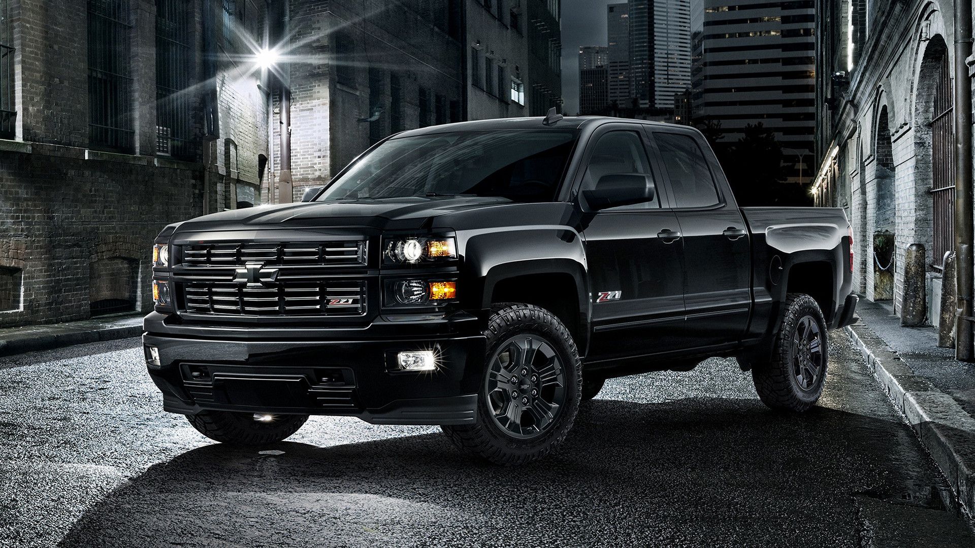 Chevrolet Silverado nero notturno, 1920x1080 Full HD, Desktop
