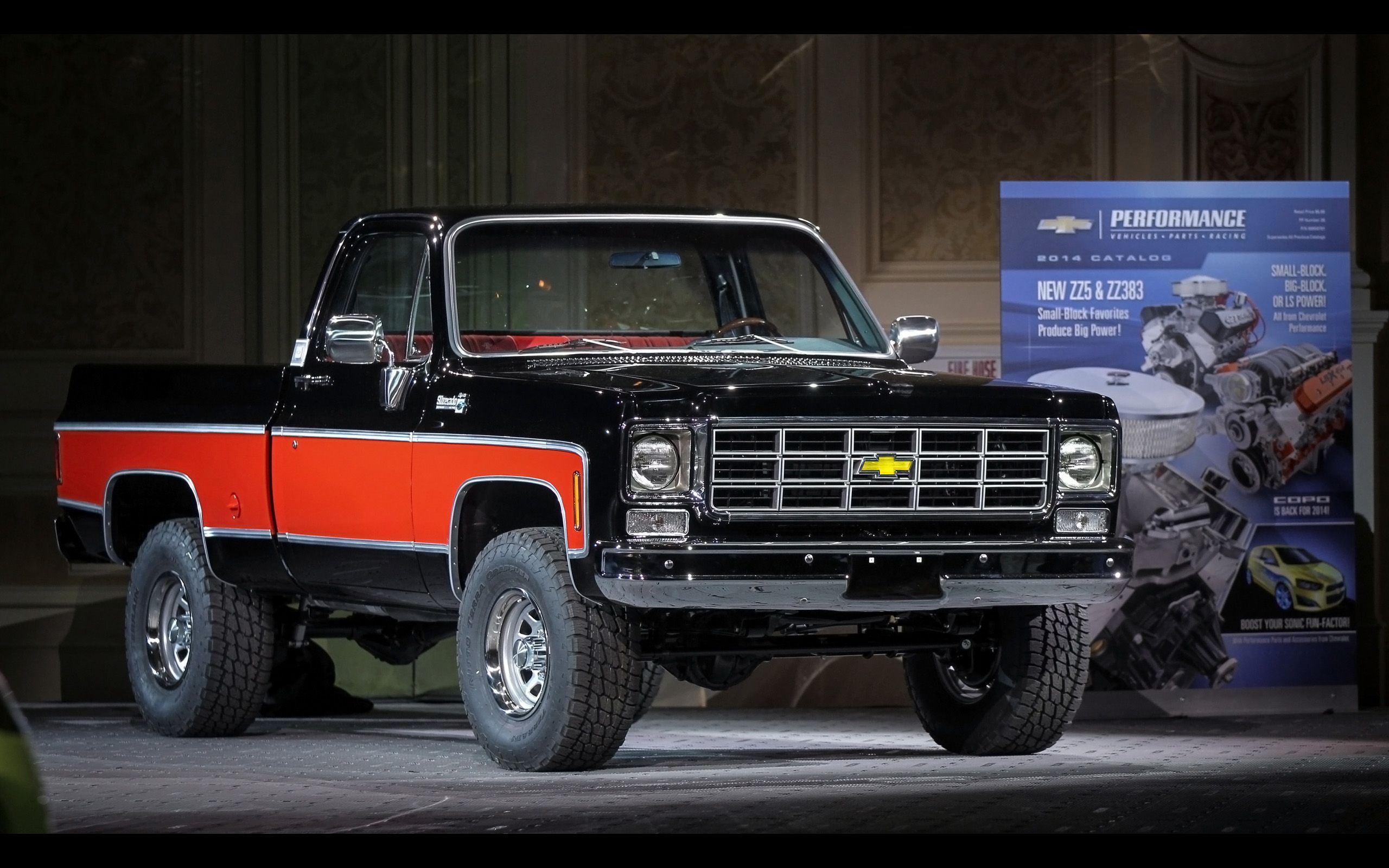 Chevrolet pickup nero arancione classico, 2560x1600 WQXGA, Desktop