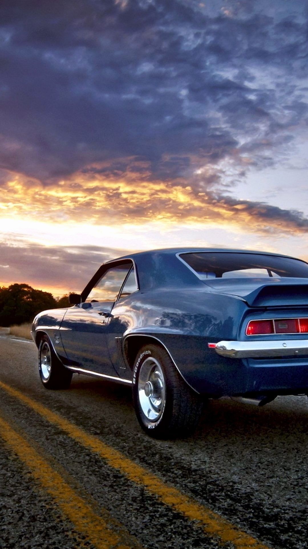 Chevy Camaro blu 1969, 1080x1920 Full HD Verticale, iPhone