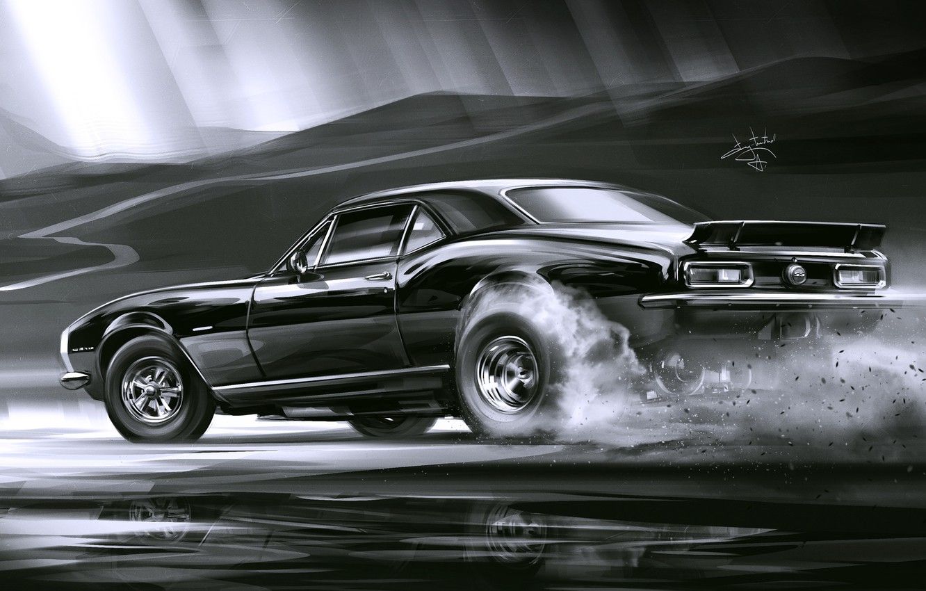 Chevrolet Camaro nero classico, 1332x850 720p, MacBook Air