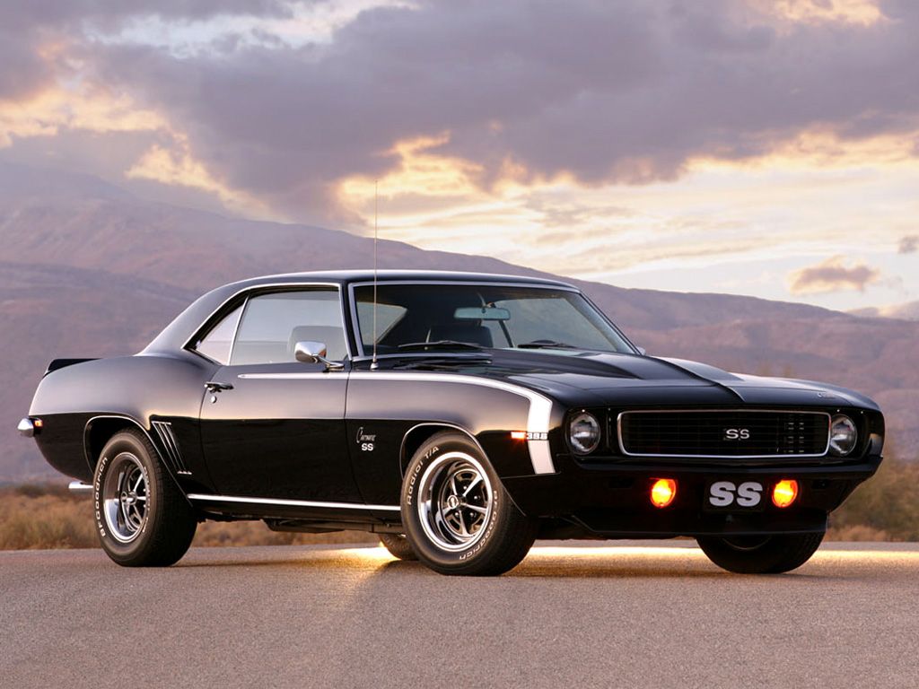 Chevy Camaro SS nera 1969, 1024x768 HD, PC