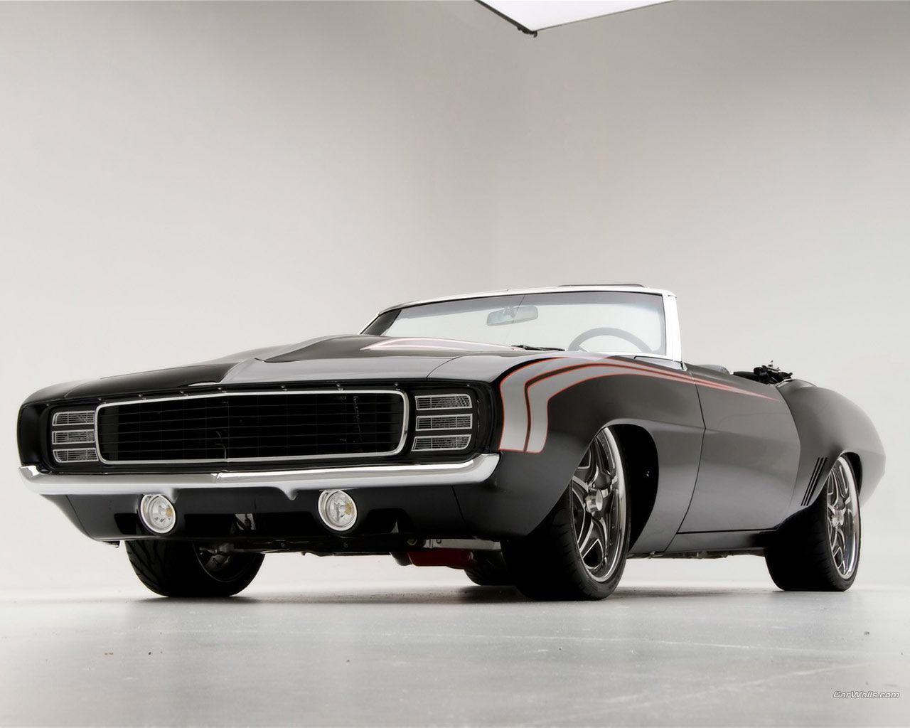 Chevrolet Camaro cabrio nera, 1280x1024 HD, Notebook Gaming