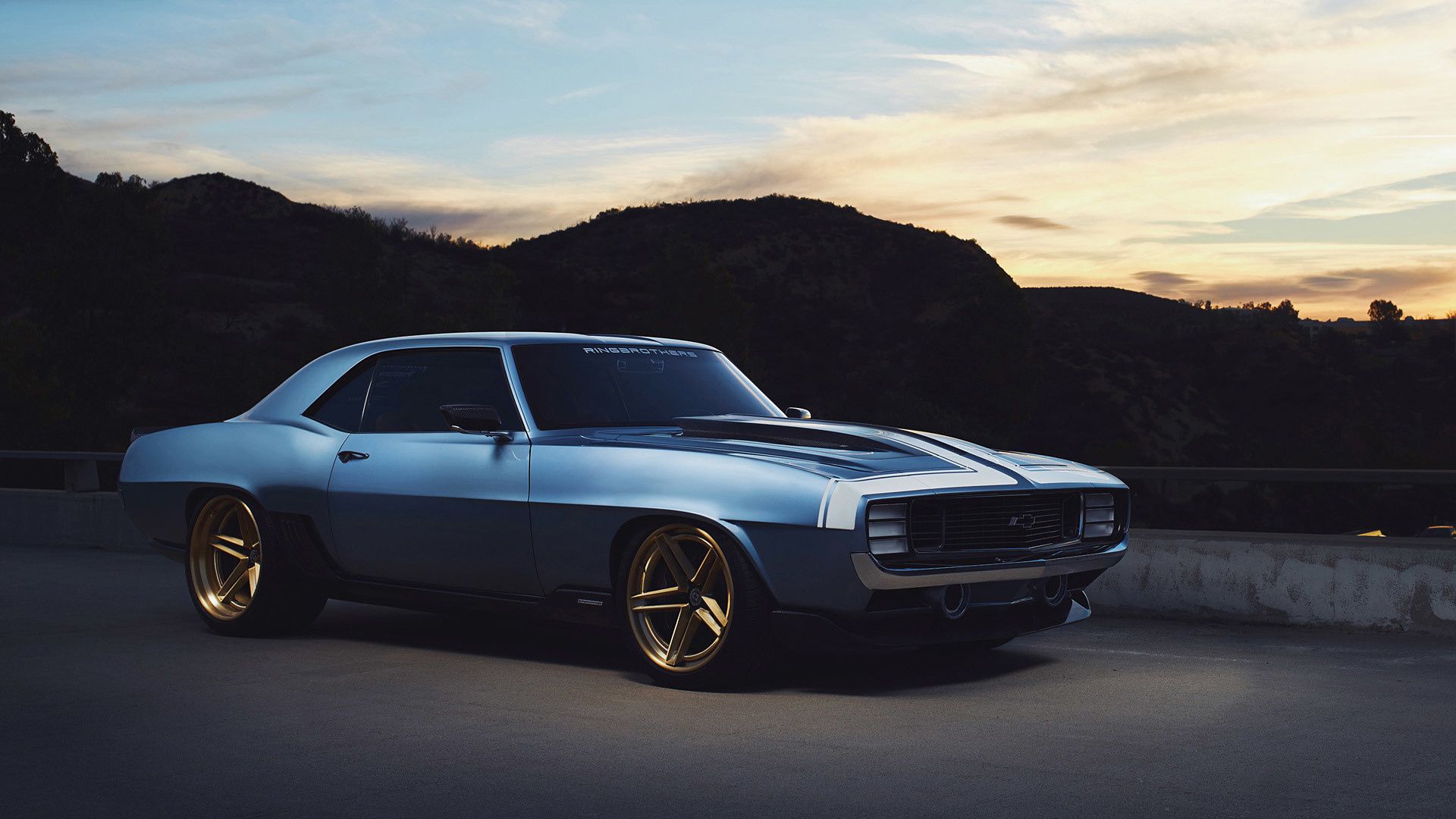 Chevy Camaro 1969 blu, 1920x1080 Full HD 1080p, Desktop