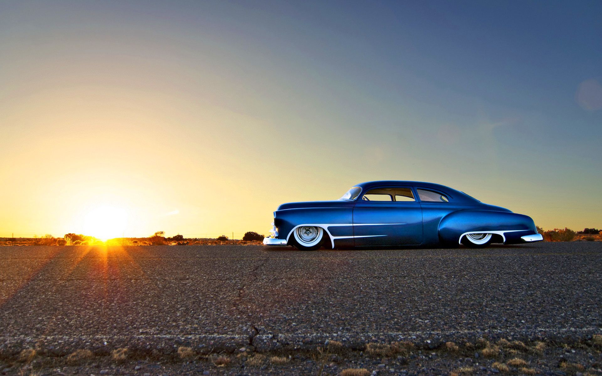 Chevy blu classica al tramonto, 1920x1200 Full HD+ WUXGA, Desktop