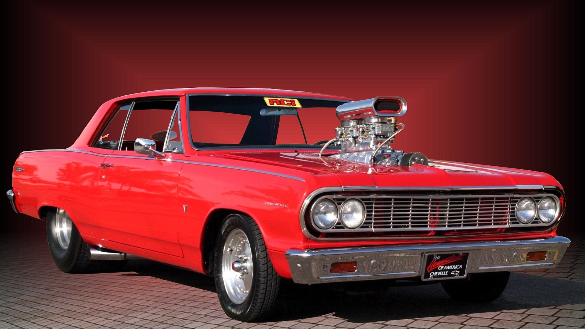 Chevy Chevelle rossa hot rod, 1920x1080 Full HD 1080p, Desktop