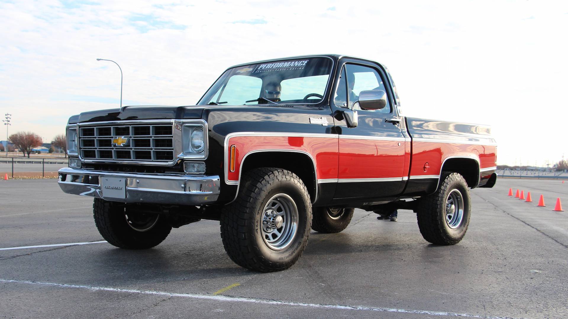 Pickup Chevrolet classico rosso nero, 1920x1080 Full HD, PC