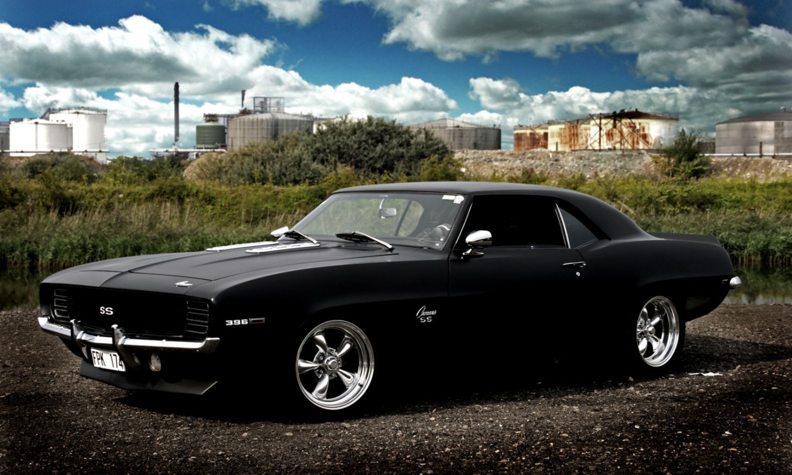 Chevrolet Camaro nero classica, V8, 1579x947 720p, Laptop