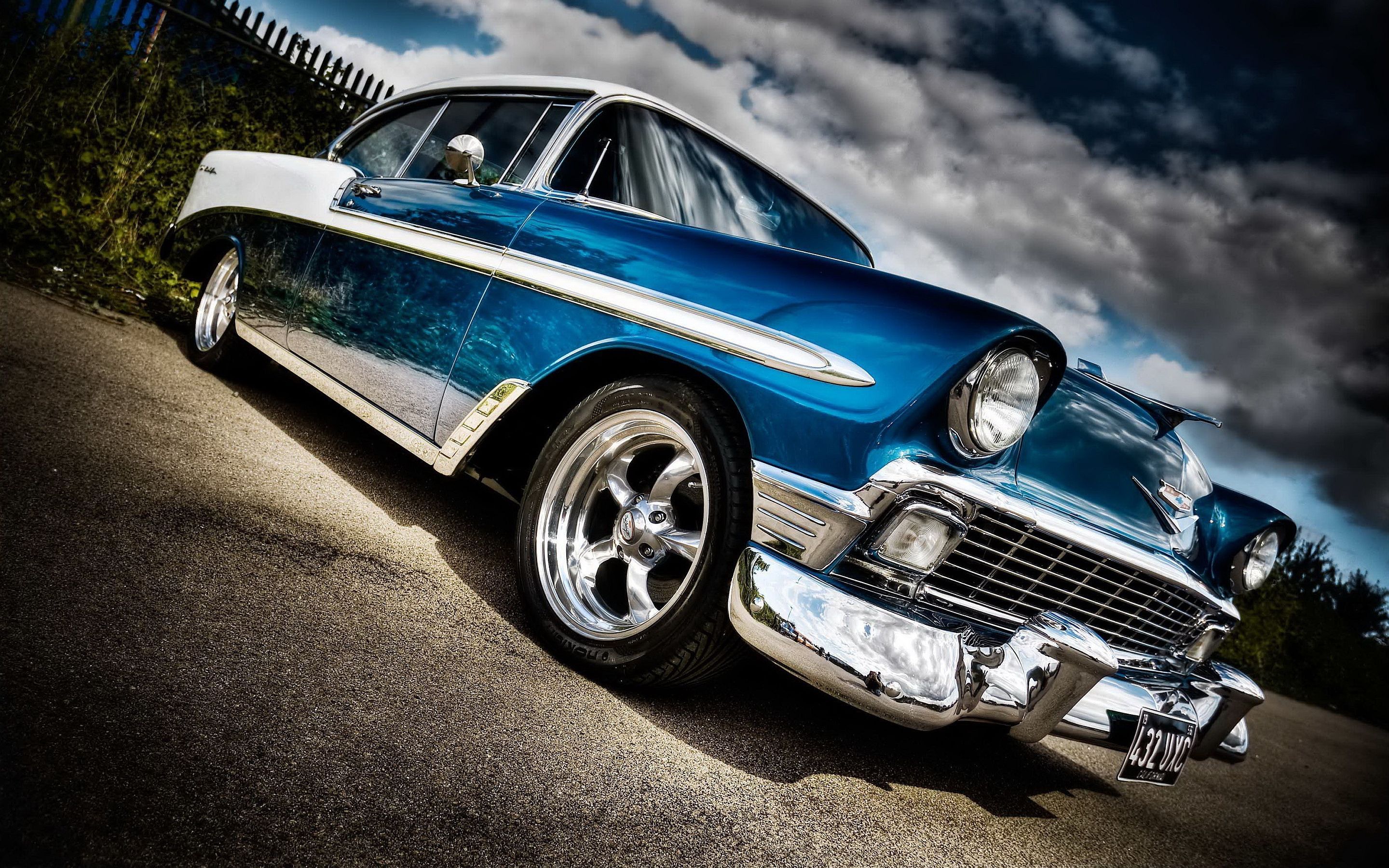 Chevrolet classica blu vintage, 2880x1800 2K, Laptop