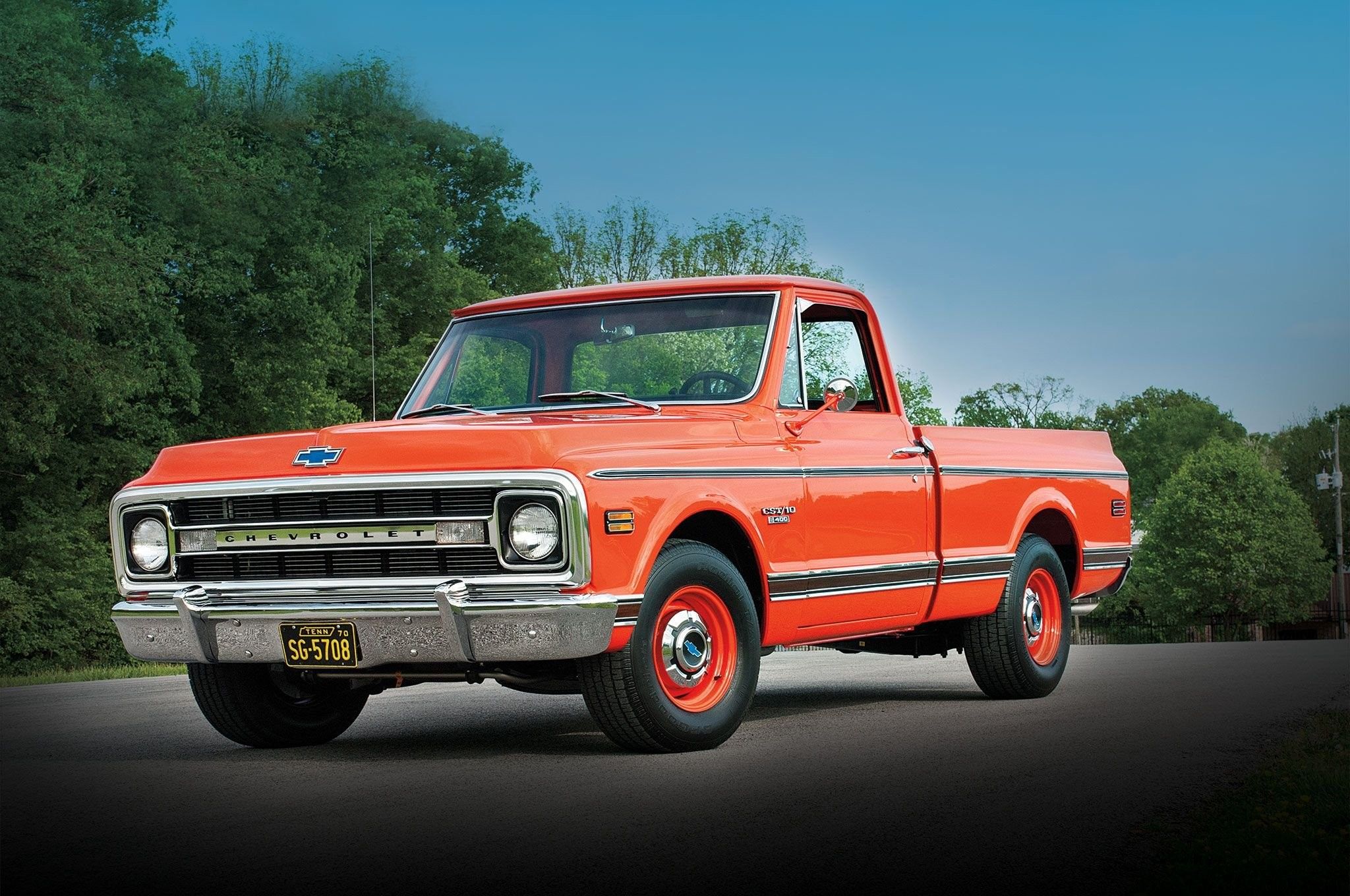 Vecchio pickup Chevy arancione, 2048x1360 Hi-Res, PC