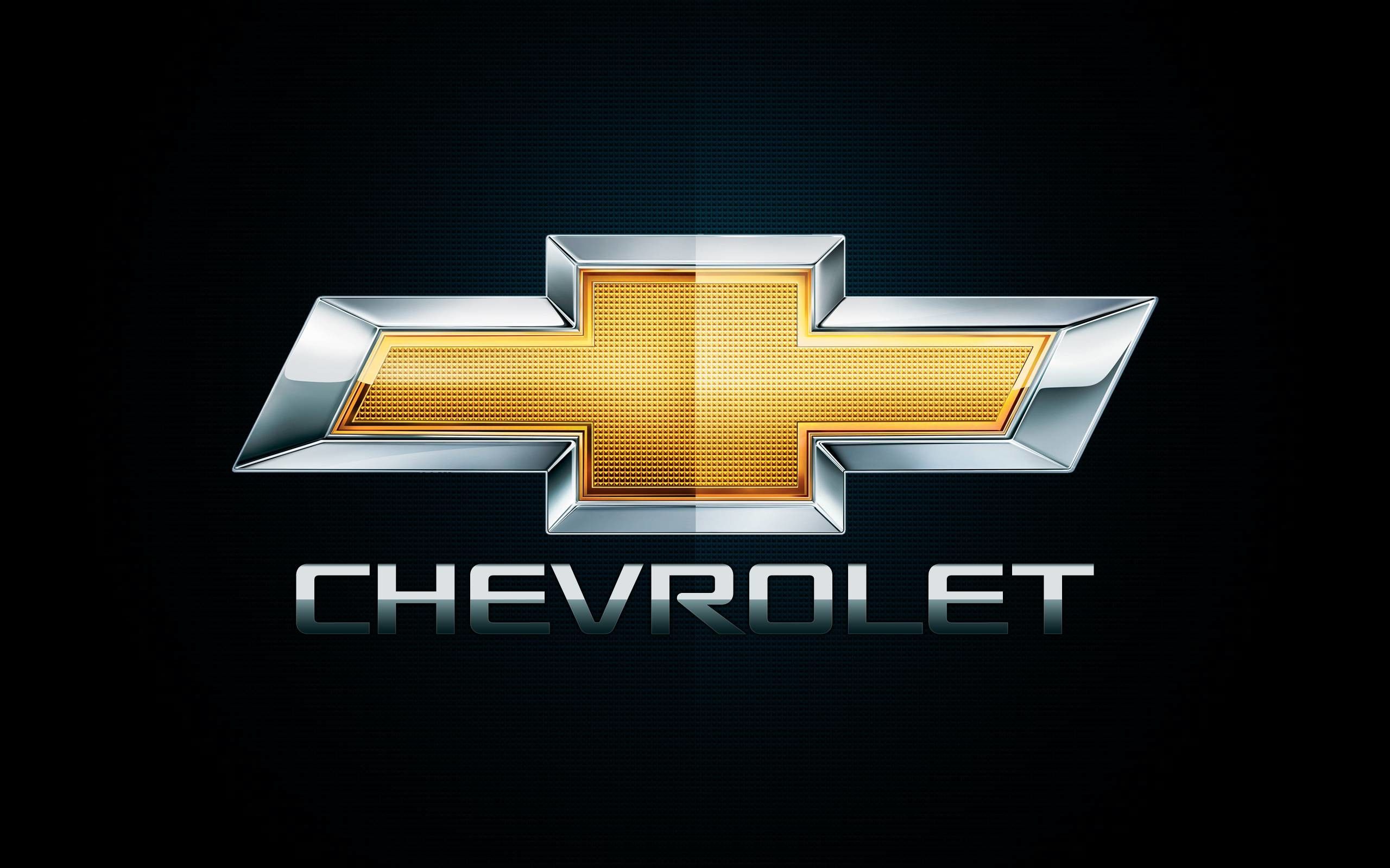 Logo Chevrolet sfondo nero, 2560x1600 2K, Desktop